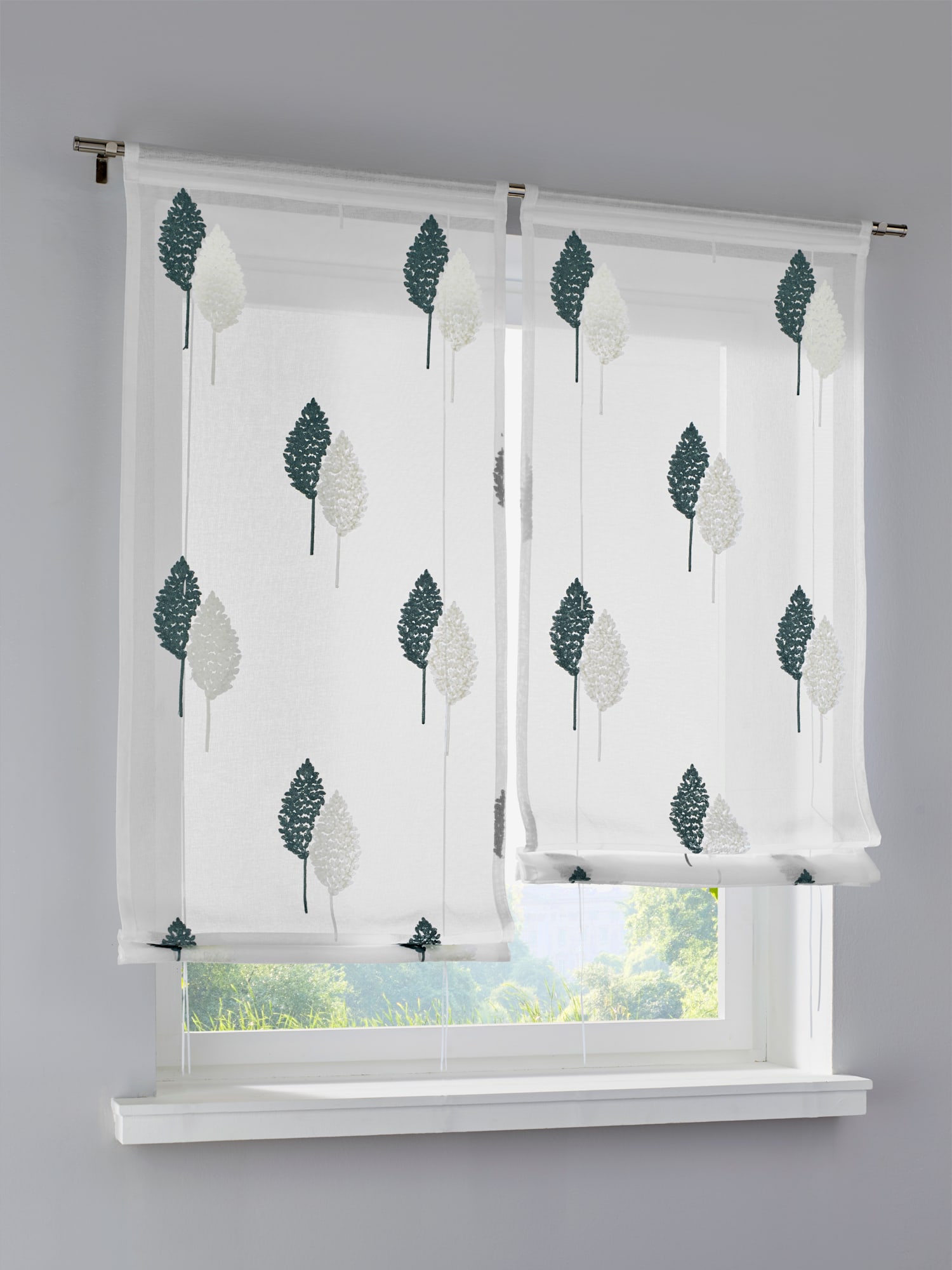 Store bateau, couleur : bleu turquoise moyen uni, taille 140x60 cm, marque helline home, 100% polyester - helline