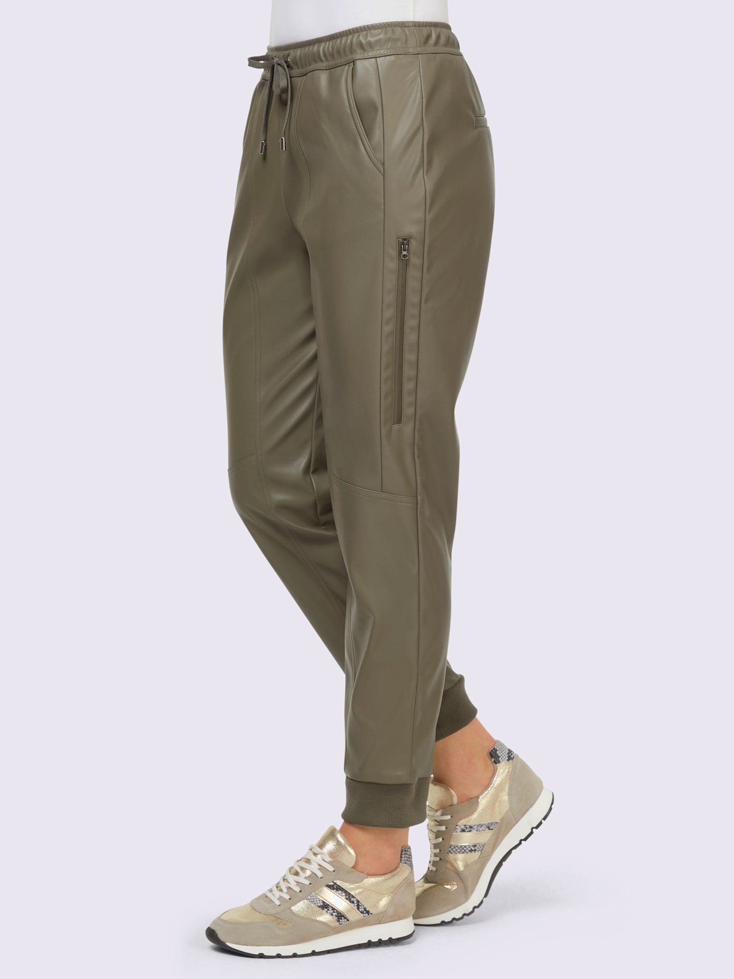 Pantalon en synthétique, couleur vert, taille 44, marque Rick Cardona - helline
