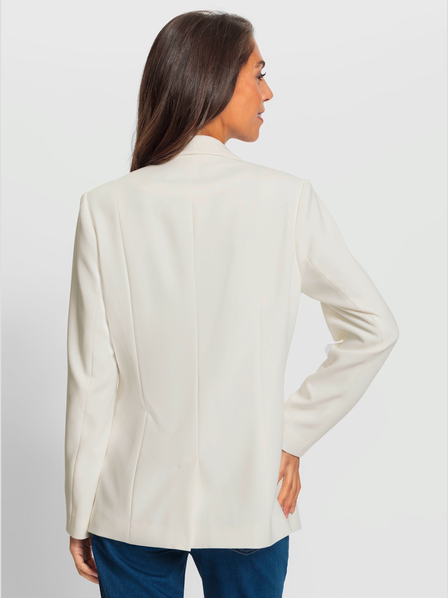 Blazer col châle affinant, couleur couleur ivoire, taille 38, marque Ashley Brooke - helline