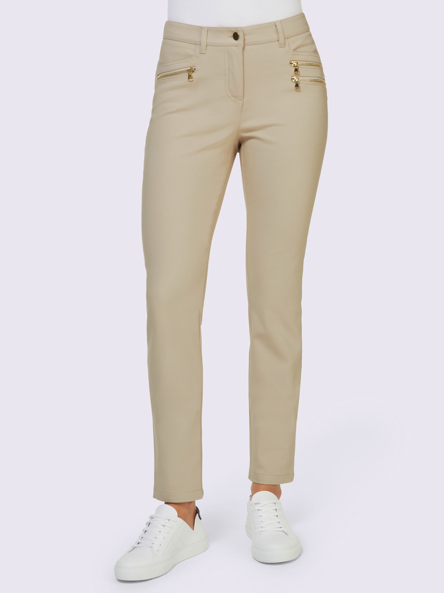 Pantalon extensible, couleur marron, taille 48, marque Linea Tesini - helline