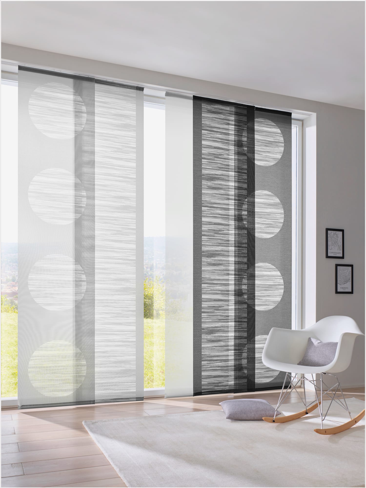 Panneau-rideaux scherli de qualité, couleur blanc, taille 175x60 cm, marque helline home - helline