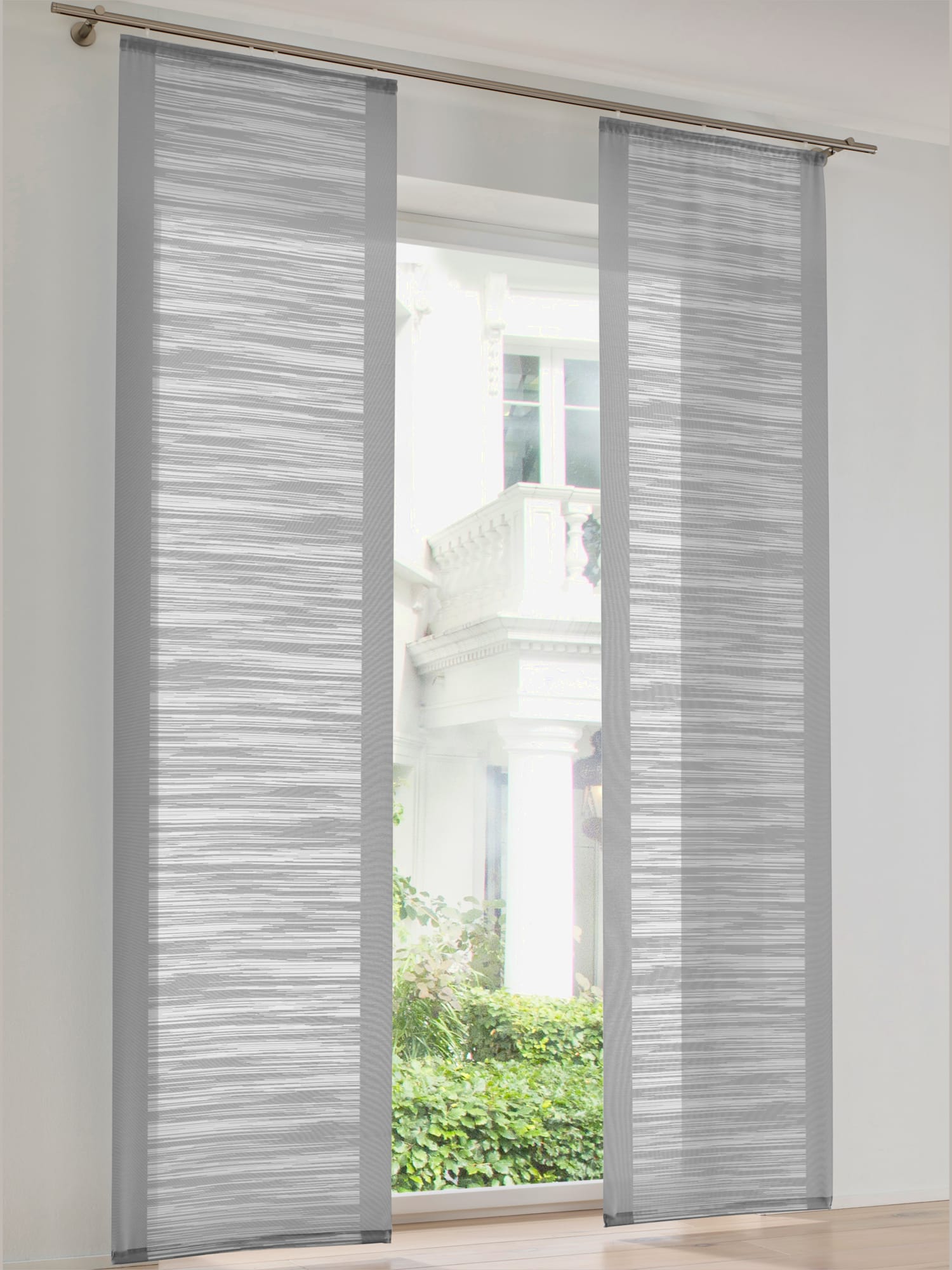 Panneau-rideaux, couleur : gris moyen uni, taille 245x60 cm, marque helline home, 100% polyester - helline