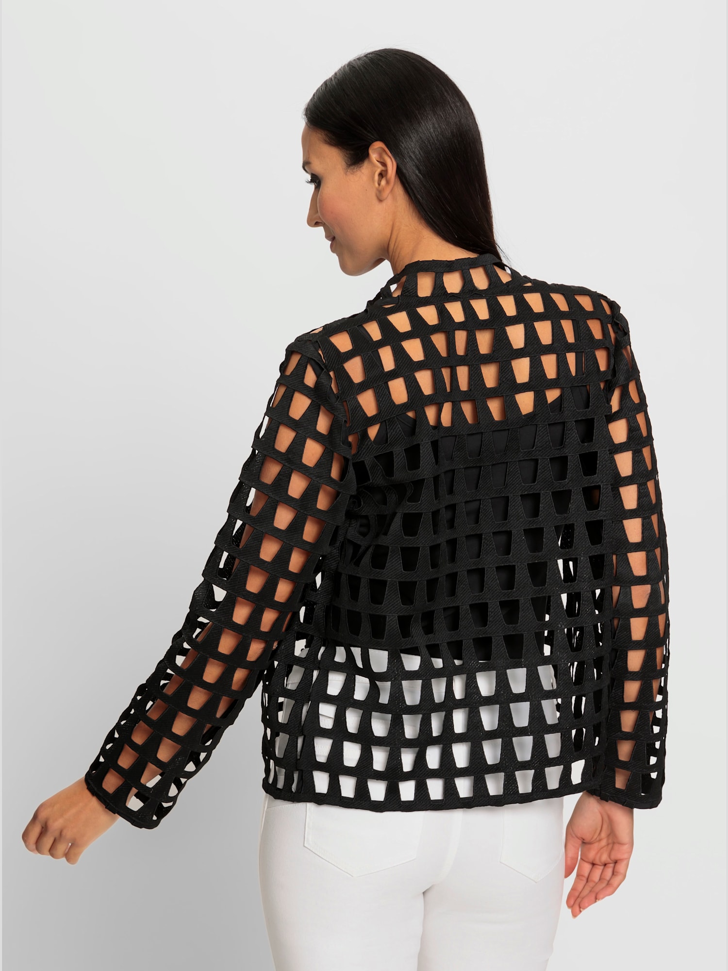 Blazer chemisier superbe et tendance, couleur noir, taille 38, marque Rick Cardona - helline