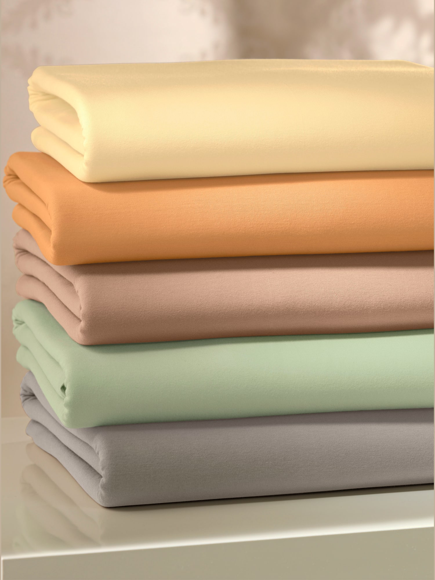 Drap-housse jersey fin maco à repassage superflu, Jersey maco, couleur : orange foncé uni, taille 1 pièce 180x200 - 200x200 cm, marque Estella, 100%