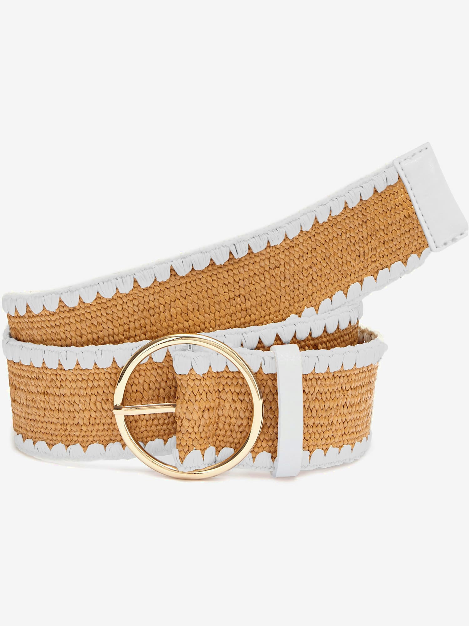 Ceinture élastique avec boucle dorée, couleur marron, taille 75, marque LASCANA - helline
