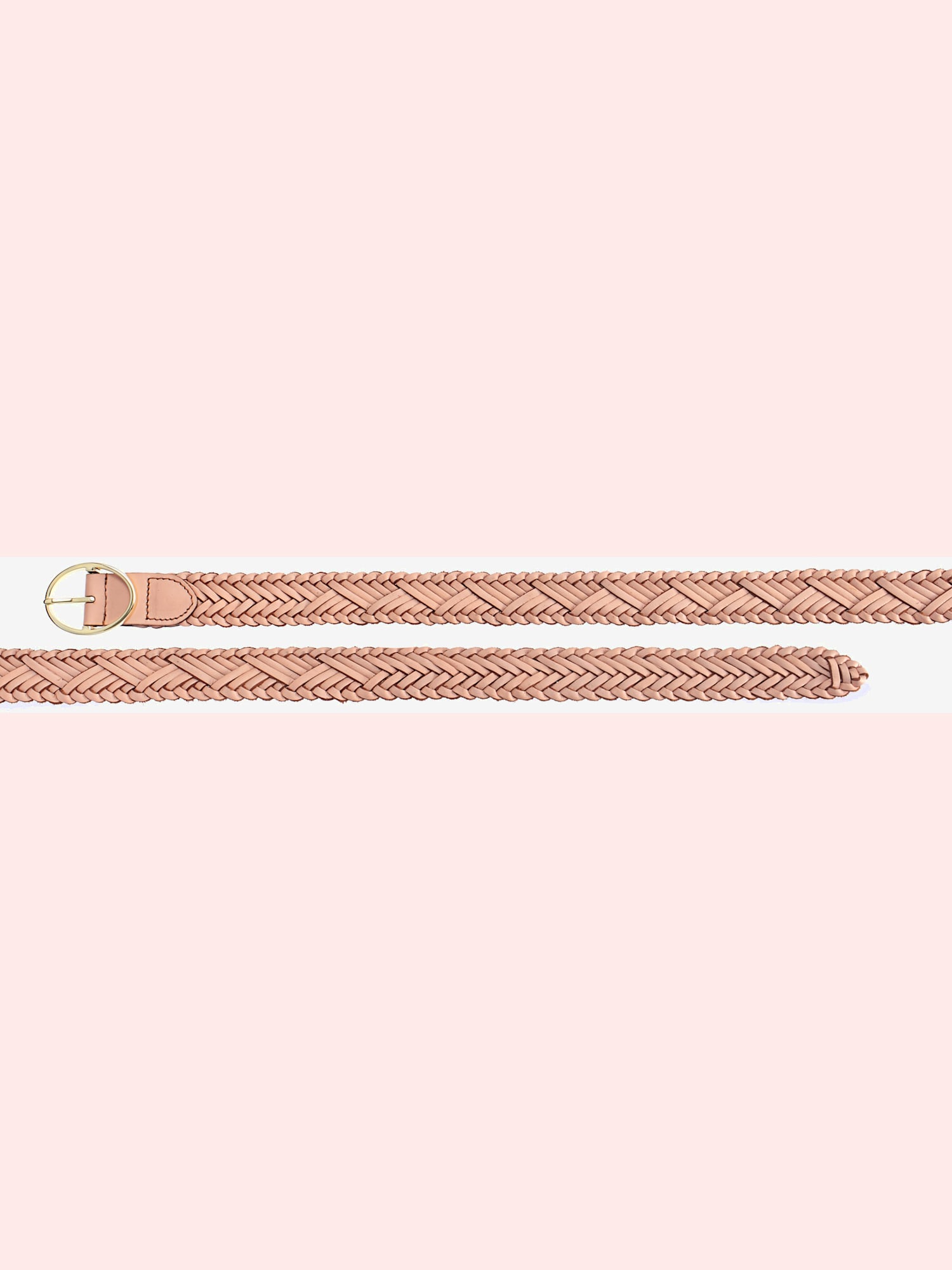 Ceinture en cuir forme personnalisée grâce à l'aspect tressé, couleur rose, taille 75, marque LASCANA - helline