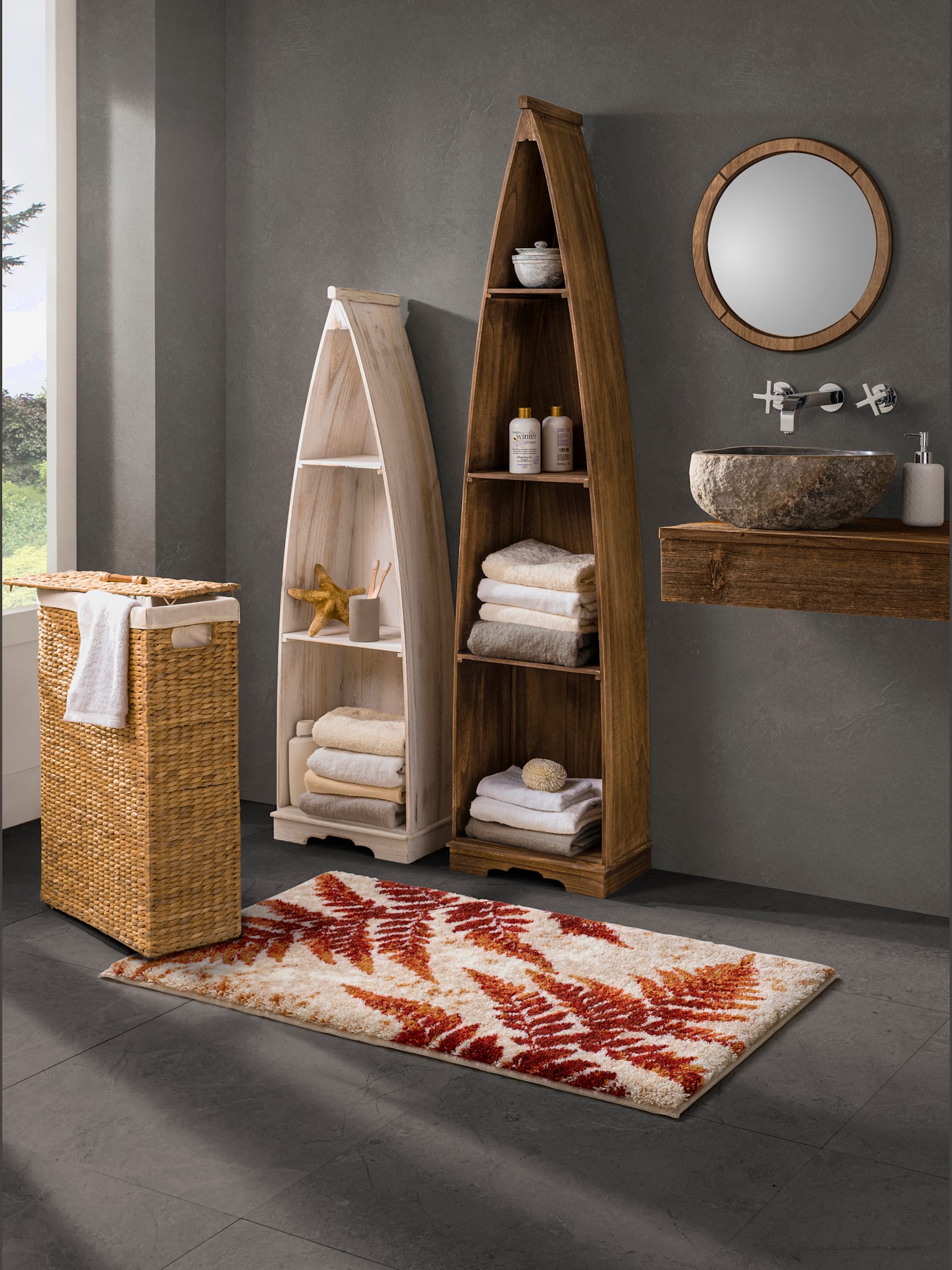 Tapis de bain acrylique, couleur marron, taille 47x50 cm - 45x50 cm, marque helline home - helline