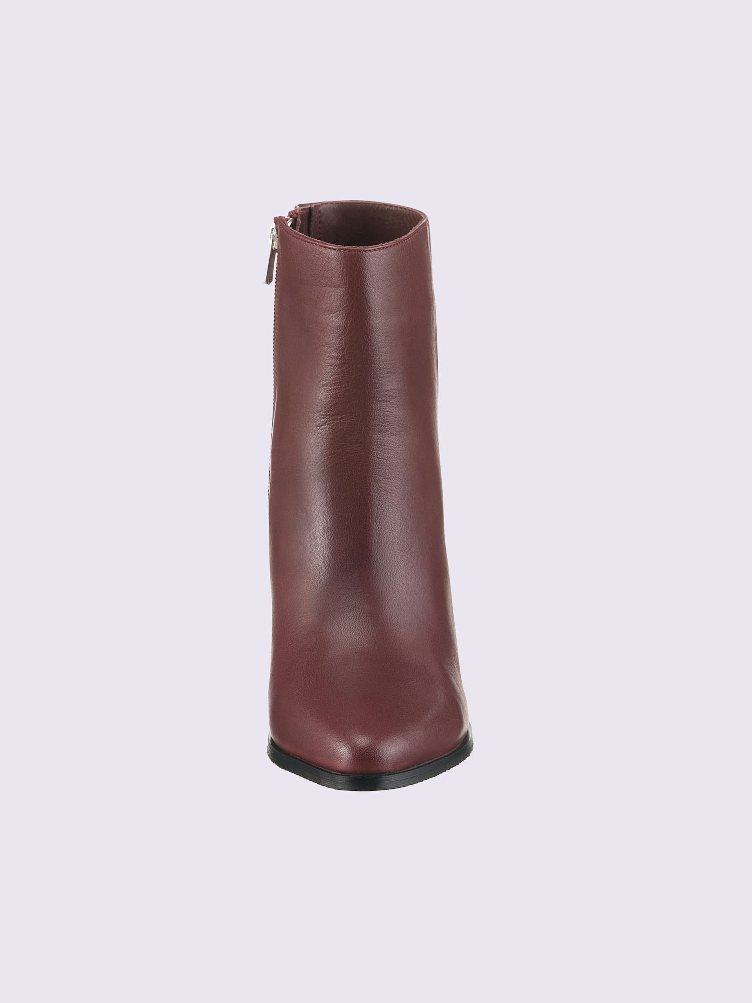 Bottines cuir nappa de vache, rouge foncé uni, taille 38 - helline