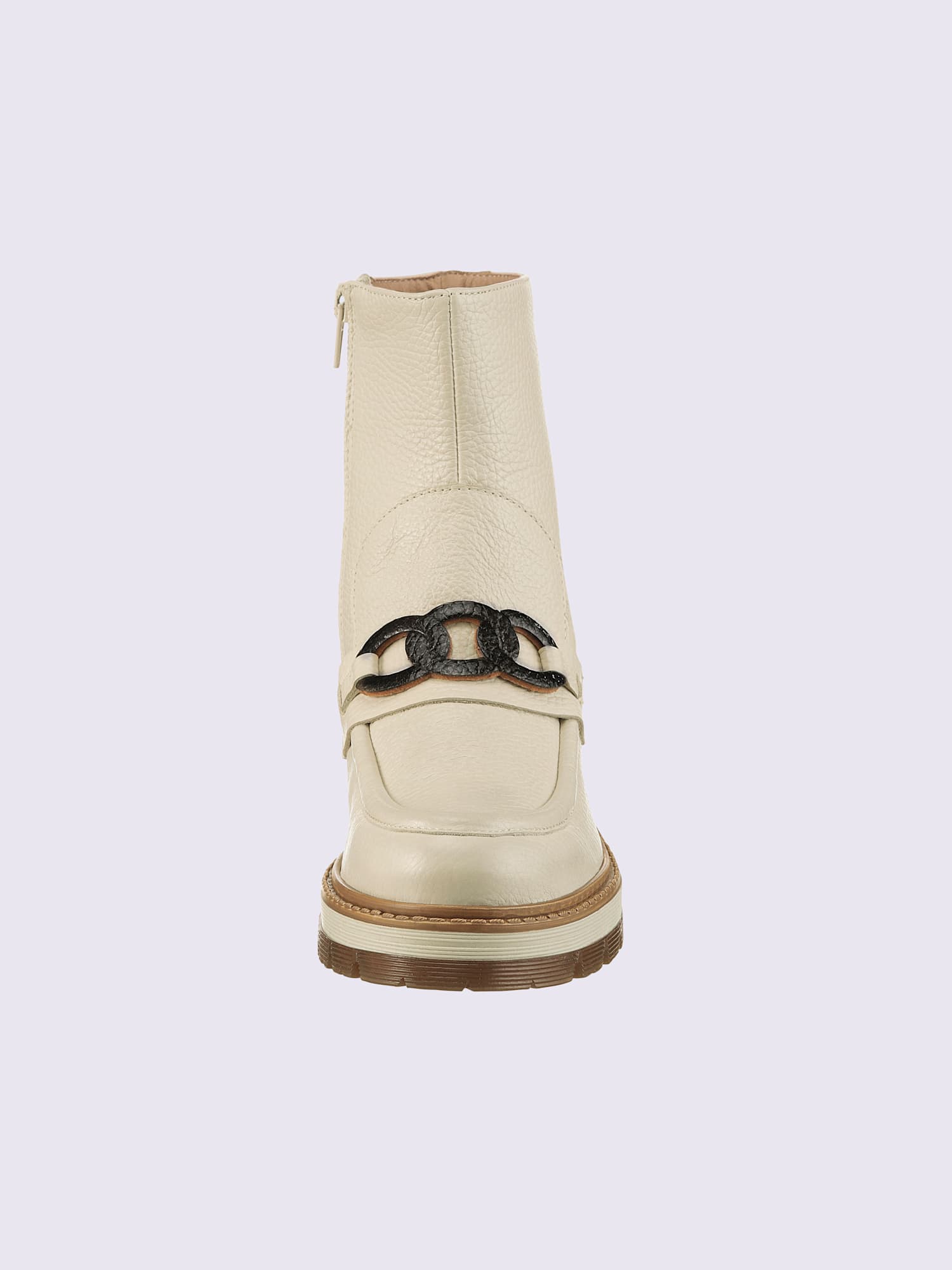 Bottines de fabrication espagnole, couleur ivoire moyen uni, taille 37 - helline