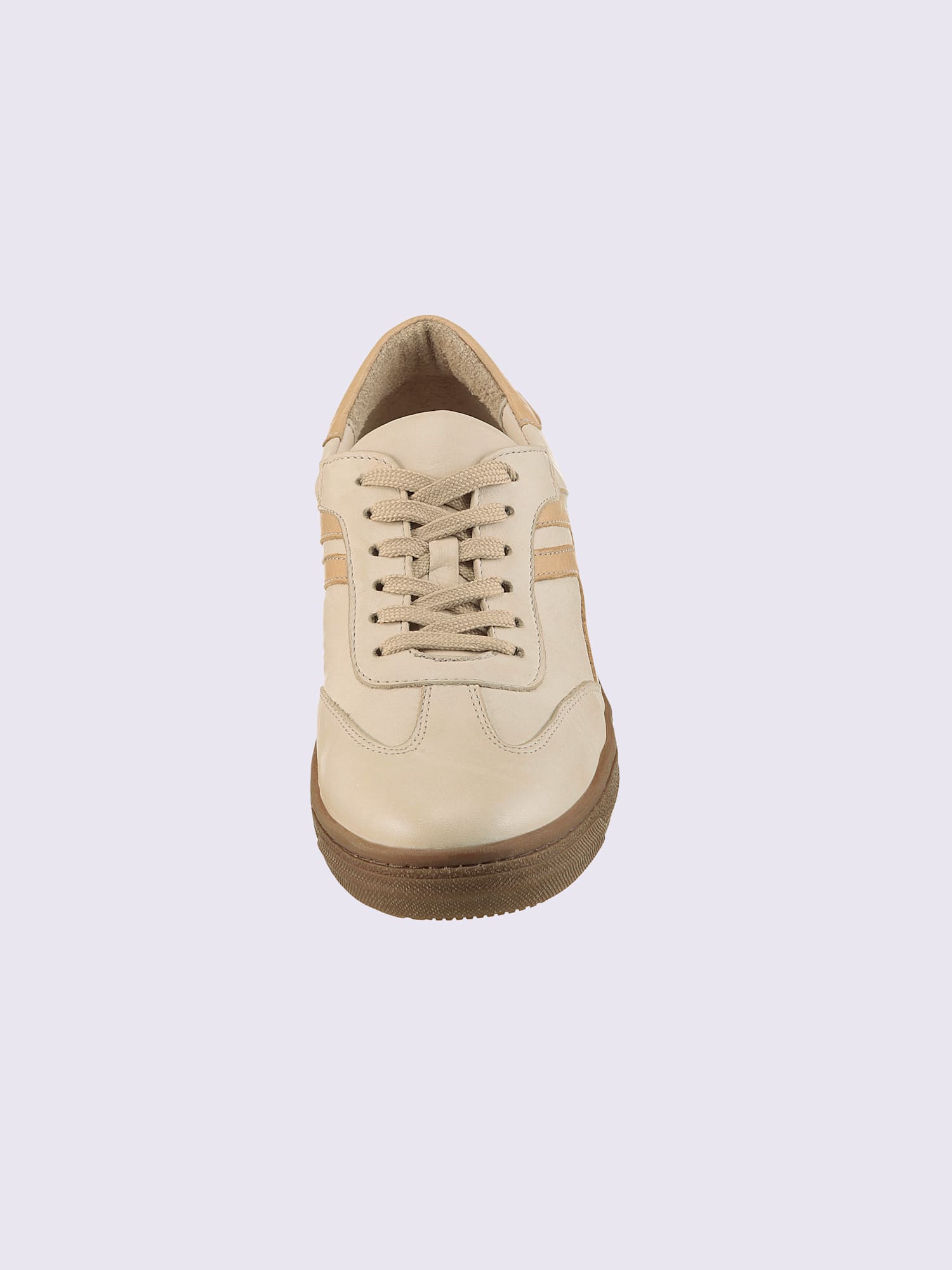 Baskets cuir nappa de vache, couleur ivoire clair uni, taille 41 - helline