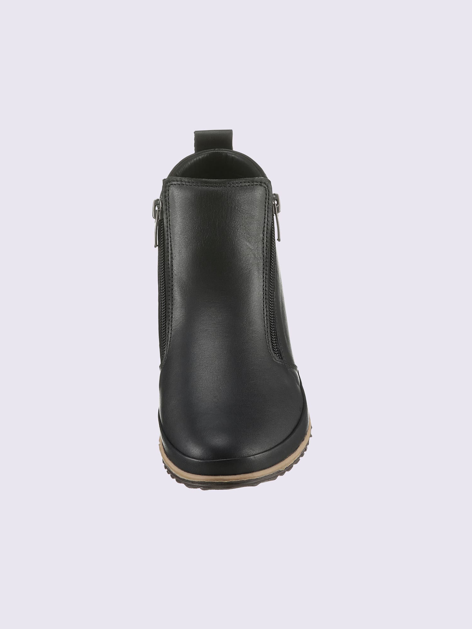 Bottine courte cuir nappa de vache, noir uni, taille 37 - helline