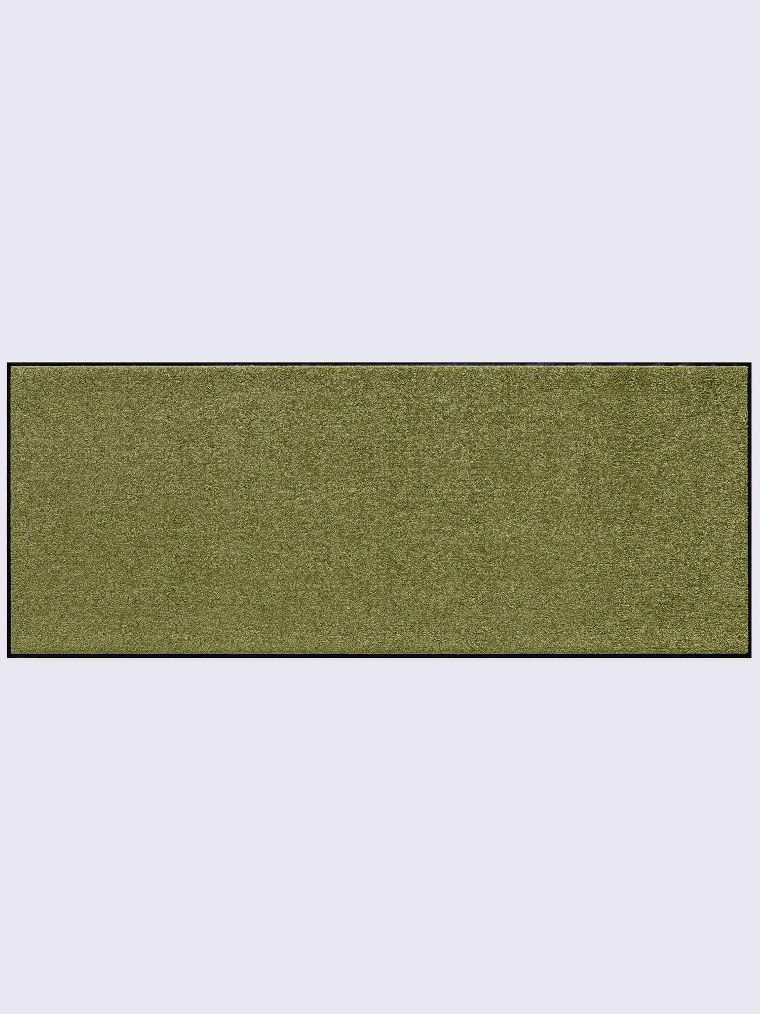 Paillasson rectangulaire, couleur : vert moyen uni, taille 60x180 cm, marque helline home, 100% polyamide - helline