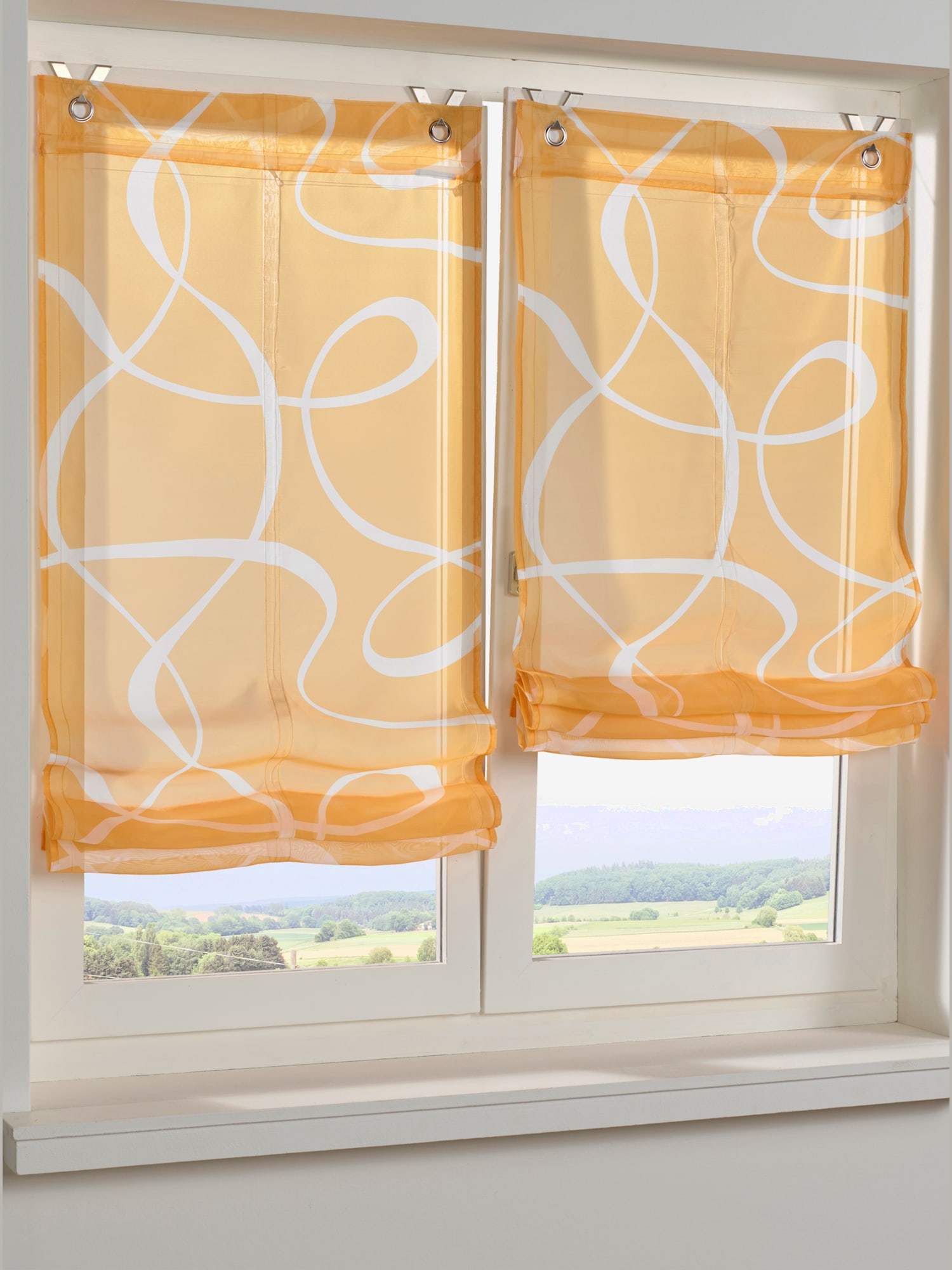 Store-bateau à œillets, couleur jaune, taille 140x80 cm, marque helline home - helline