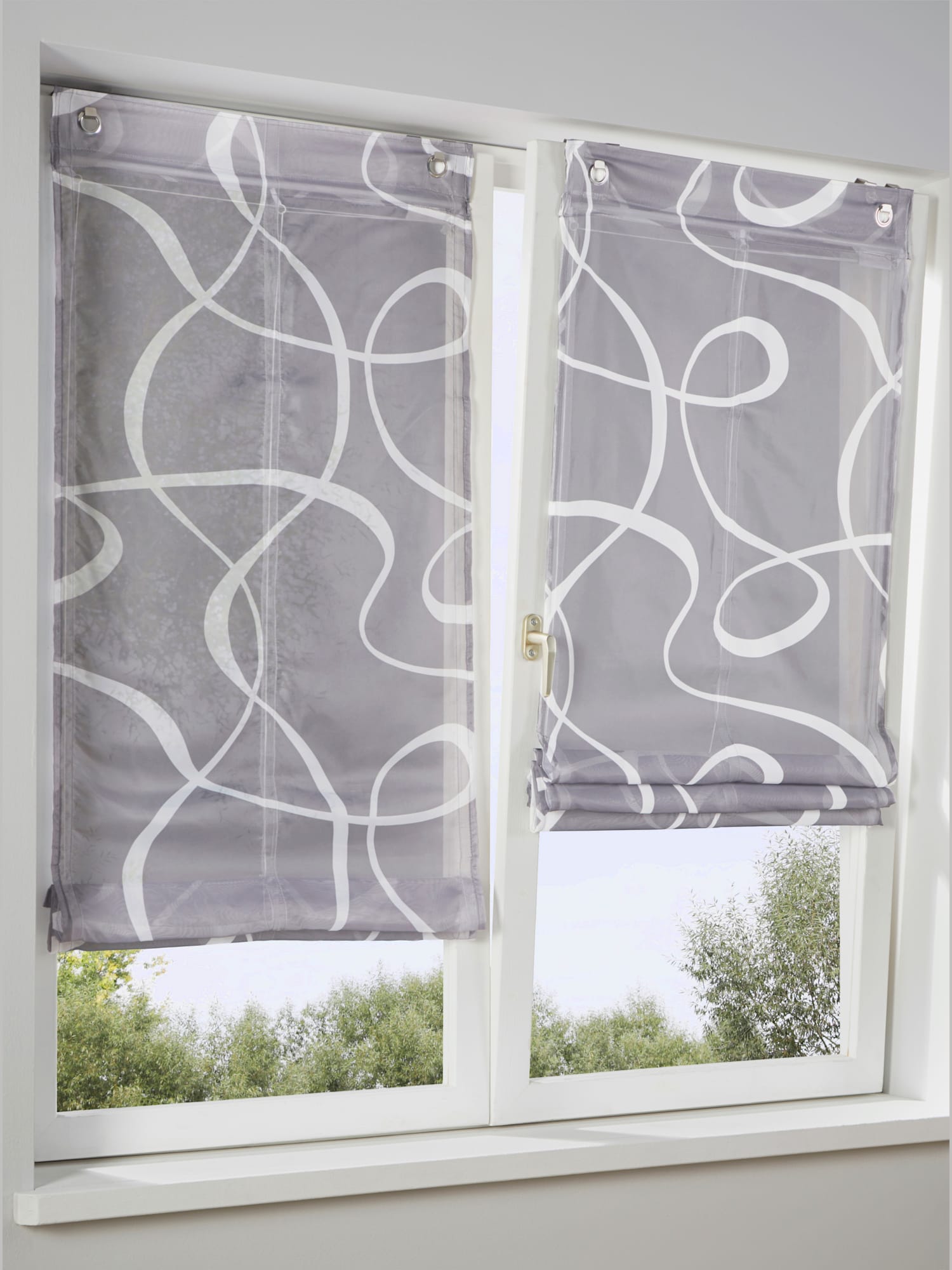 Store-bateau à œillets, couleur gris, taille 140x100 cm, marque helline home - helline