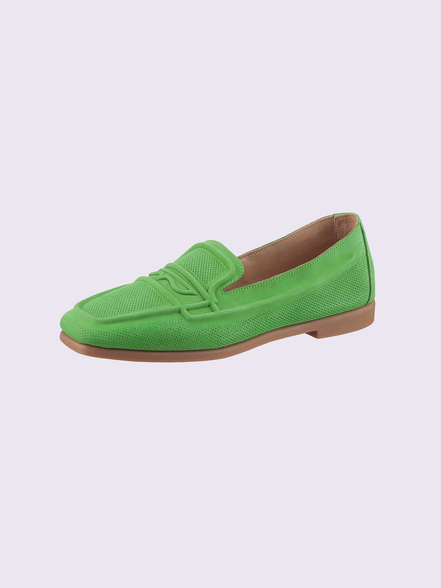 Trotteurs cuir velours de vache., vert moyen uni, taille 41 - helline