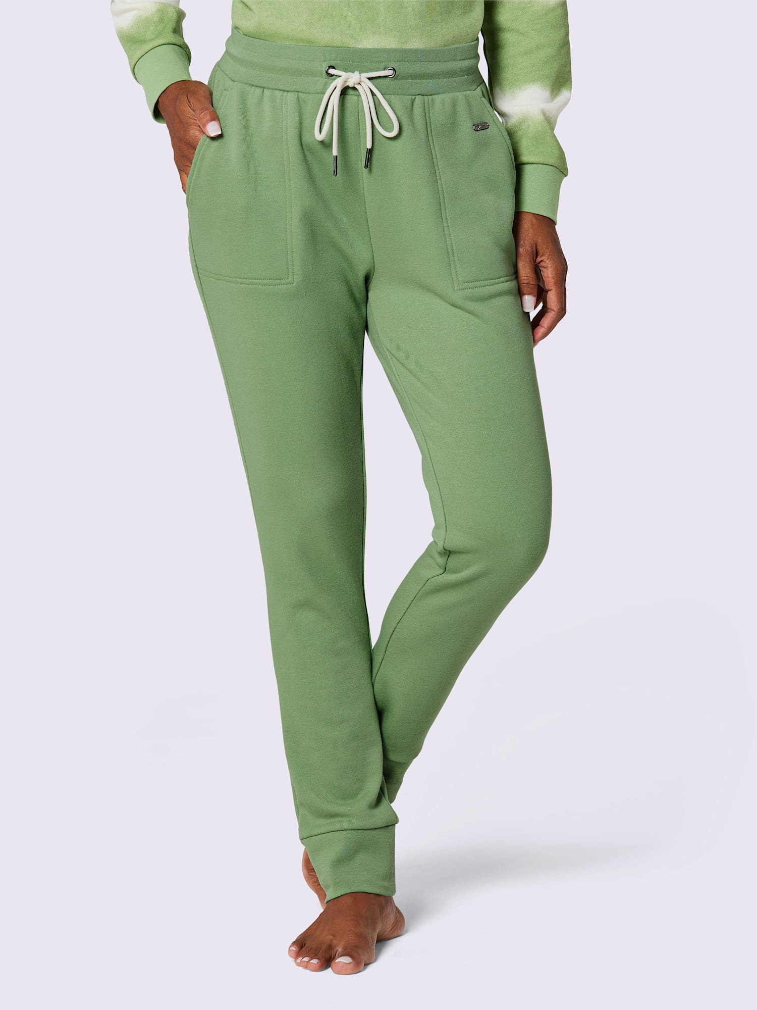 Pantalon matière sweat, couleur vert, taille 54/56, marque feel good - helline