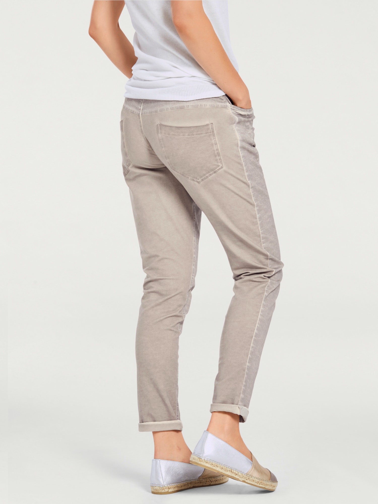 Pantalon en jersey coupe carotte, couleur marron, taille 48, marque Rick Cardona - helline