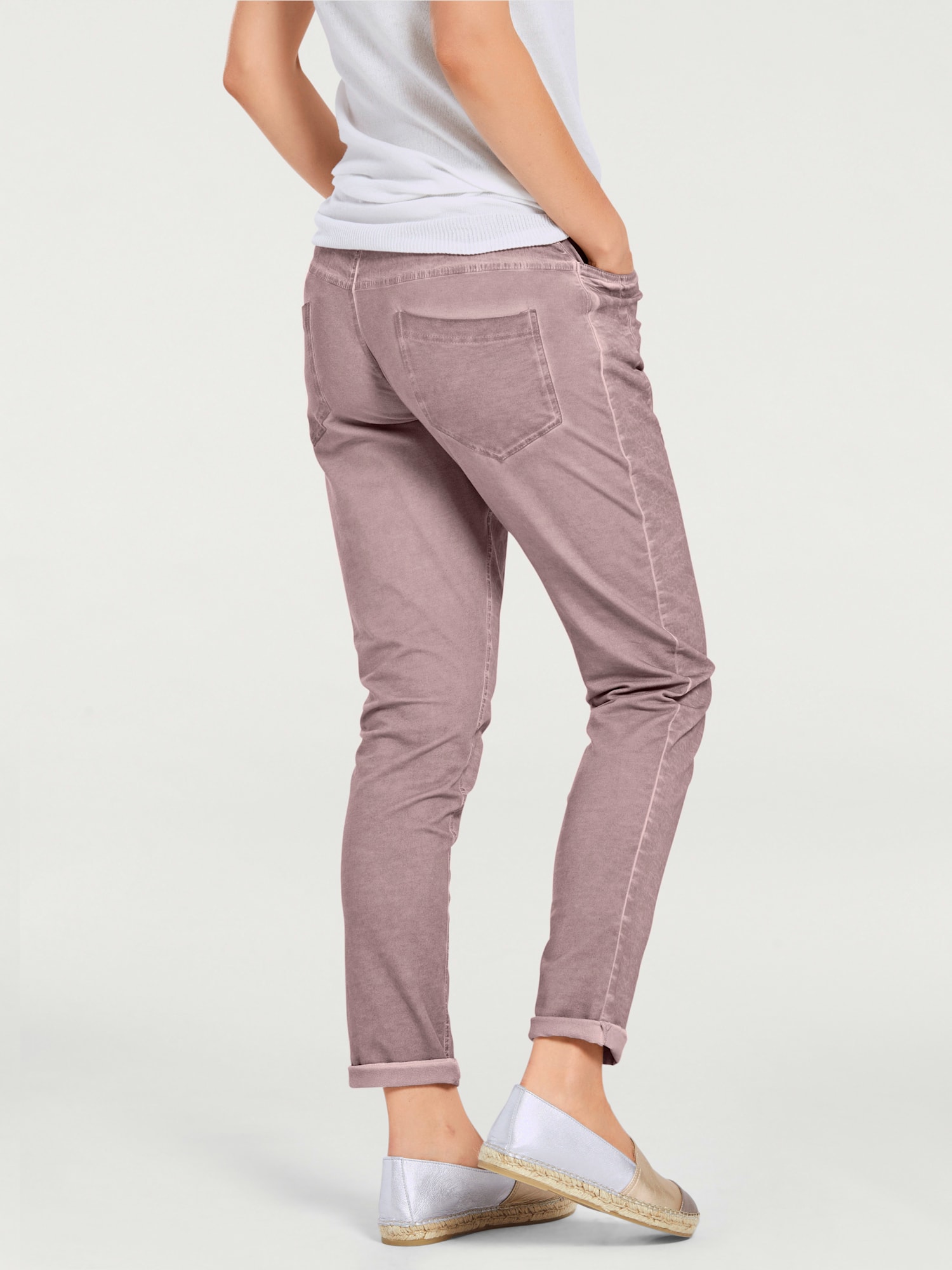 Pantalon en jersey coupe carotte, couleur rose, taille 38, marque Rick Cardona - helline