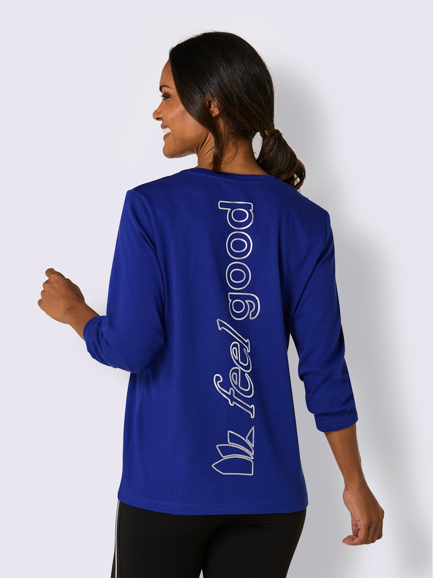 T-shirt jersey fin, couleur bleu, taille 42/44, marque feel good - helline