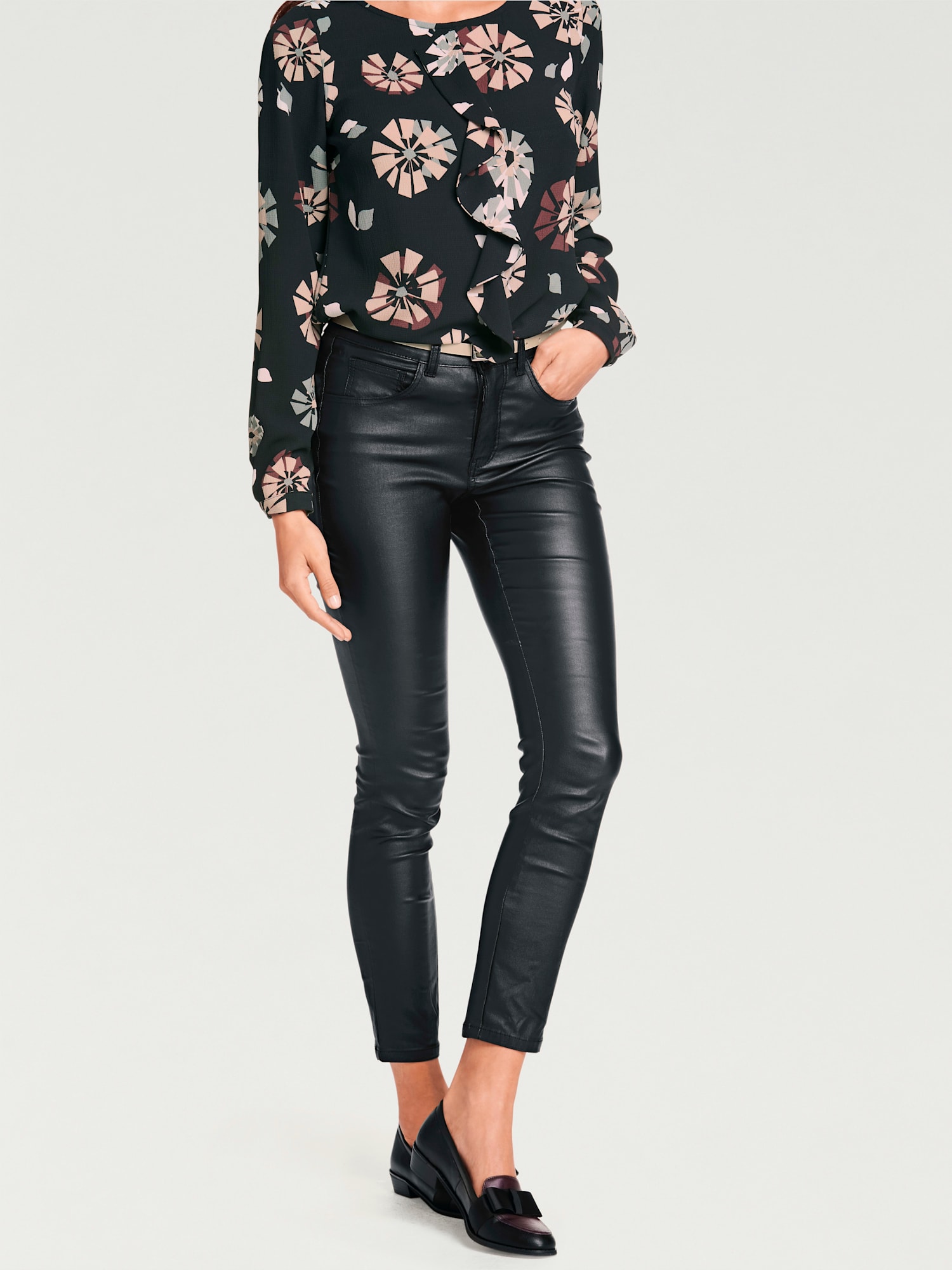 Pantalon effet ventre plat coupe skinny tendance, couleur noir, taille 50 - Witt