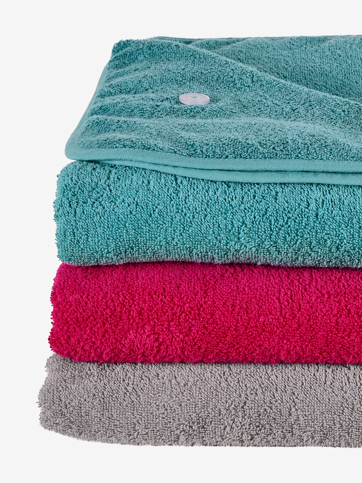 Poncho de bain, couleur : gris clair uni, taille S/M, marque wäschepur, 100% coton - helline