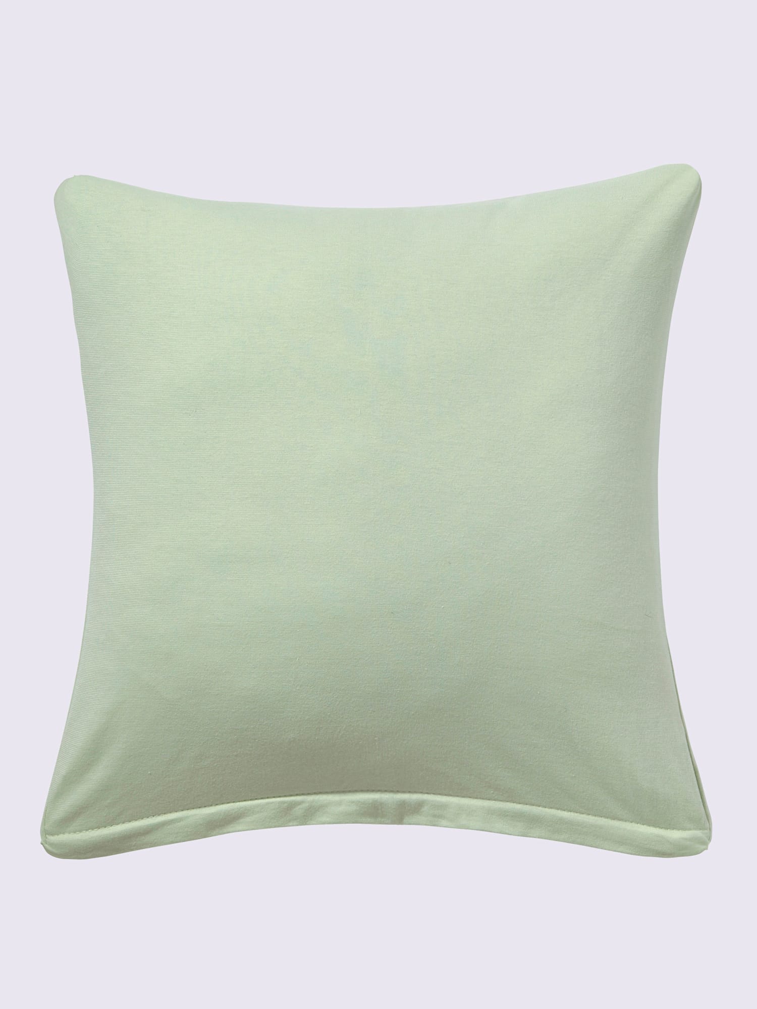 Housses de coussin jersey fin maco à repassage superflu, couleur vert, taille 40x40 cm, marque Estella - helline