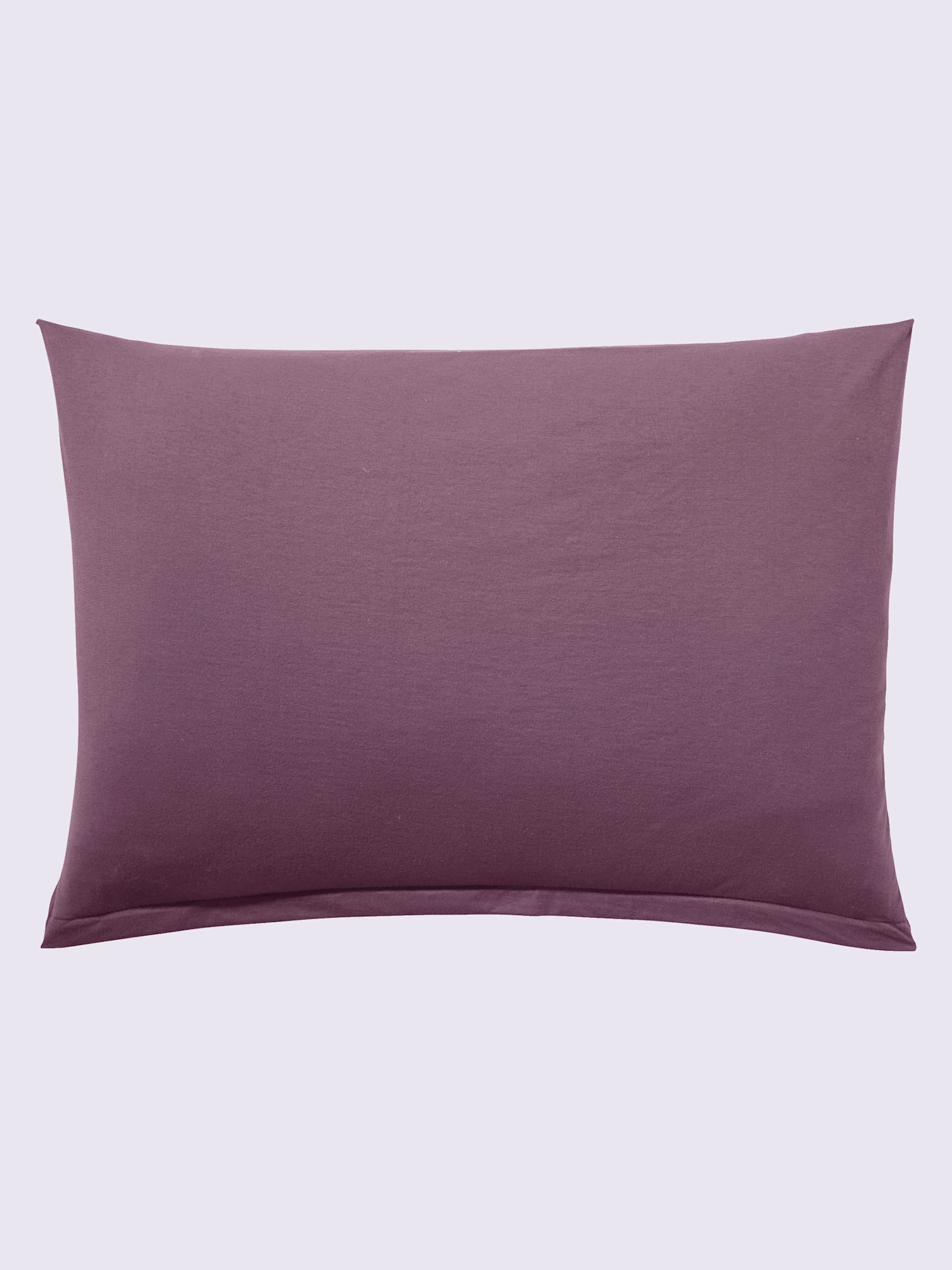 Housses de coussin jersey fin maco à repassage superflu, Jersey maco, couleur : violet foncé uni, taille 15x40 cm, marque Estella, 100% coton -