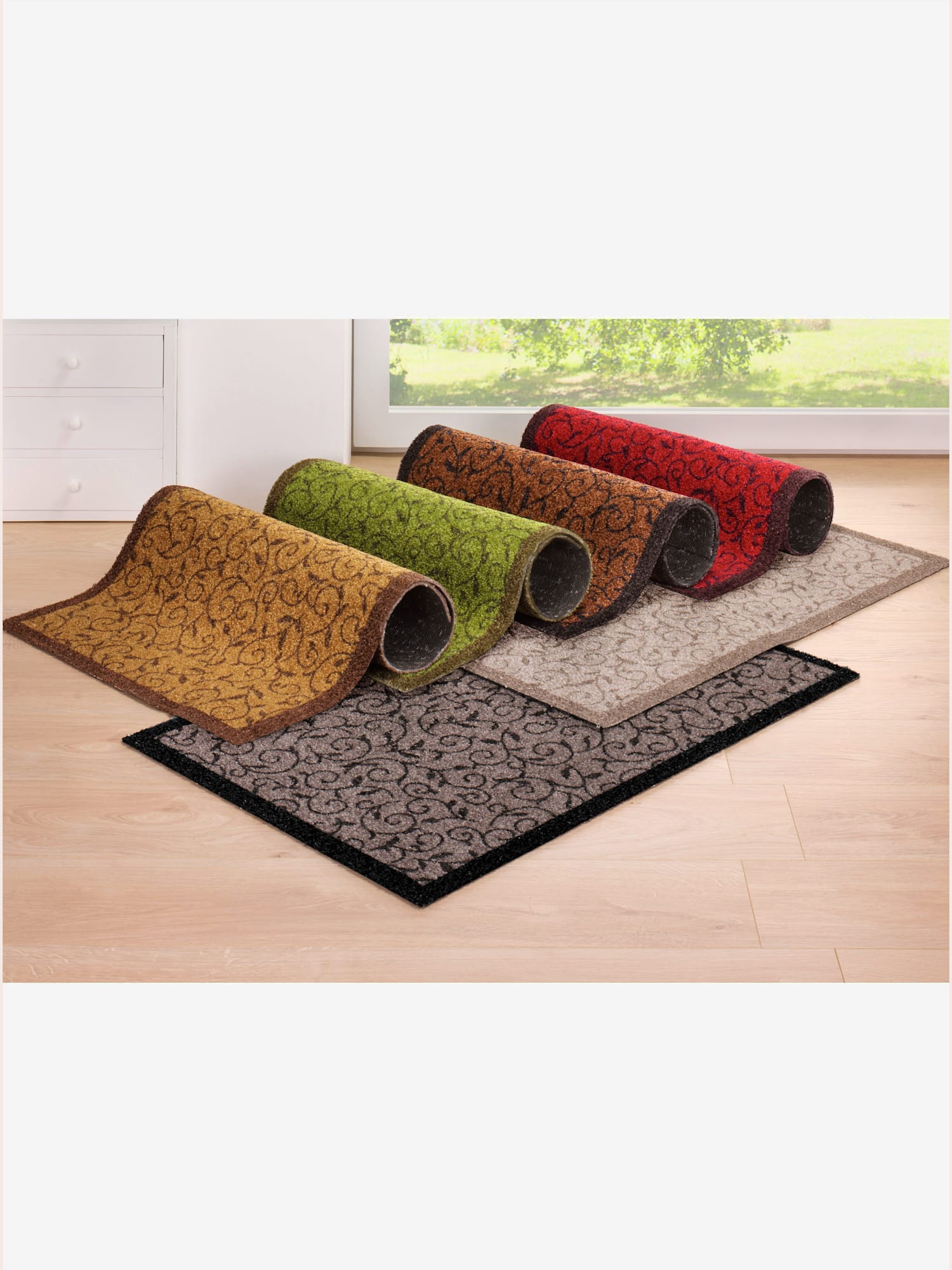 Paillasson jusqu'à 90x300 cm, couleur : gris foncé uni, taille 60x90 cm, 100% polyamide - helline
