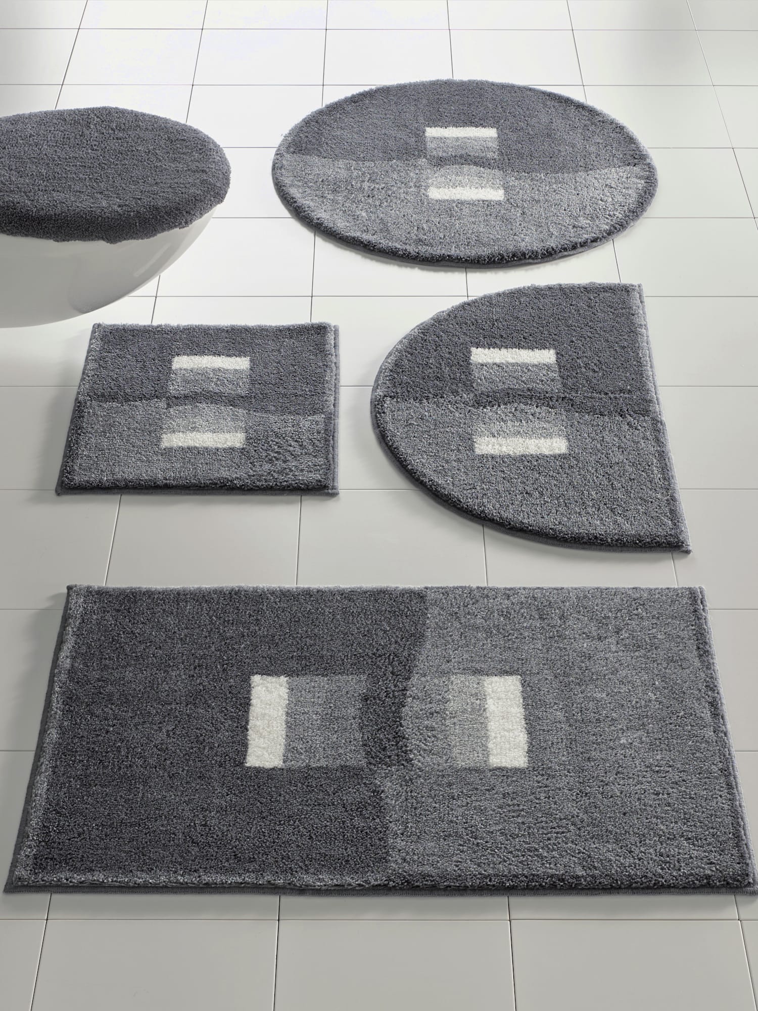 Tapis de bain acrylique, couleur gris, taille 50x90 cm, marque helline home - helline