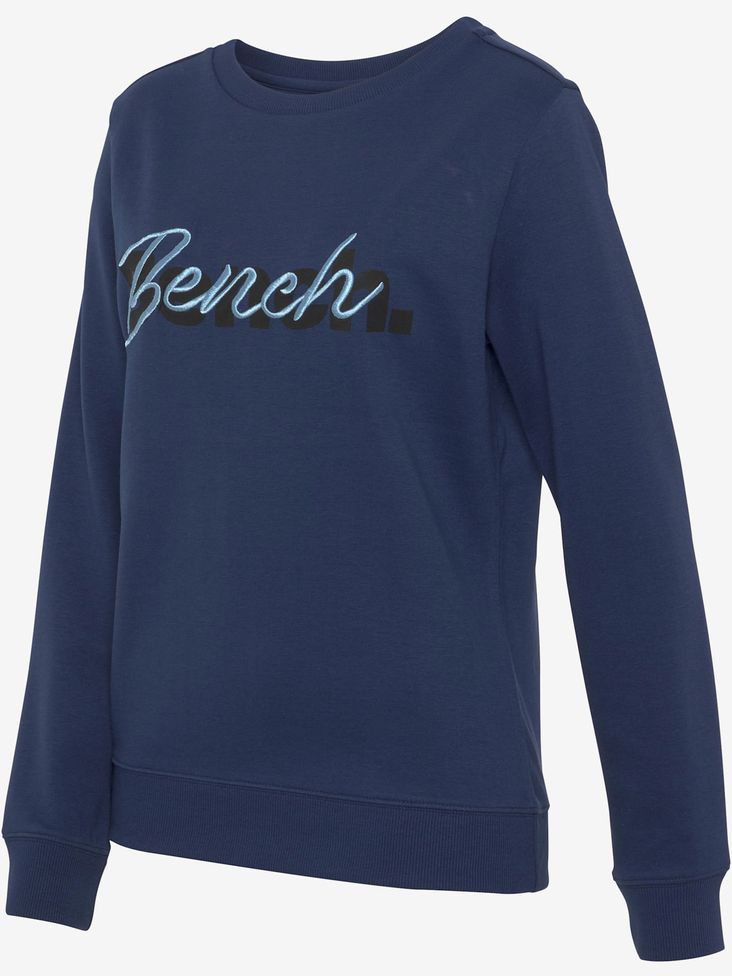 Sweatshirt basique avec logo imprimé et broderie, couleur bleu, taille 54/56, marque Bench. Loungewear - helline