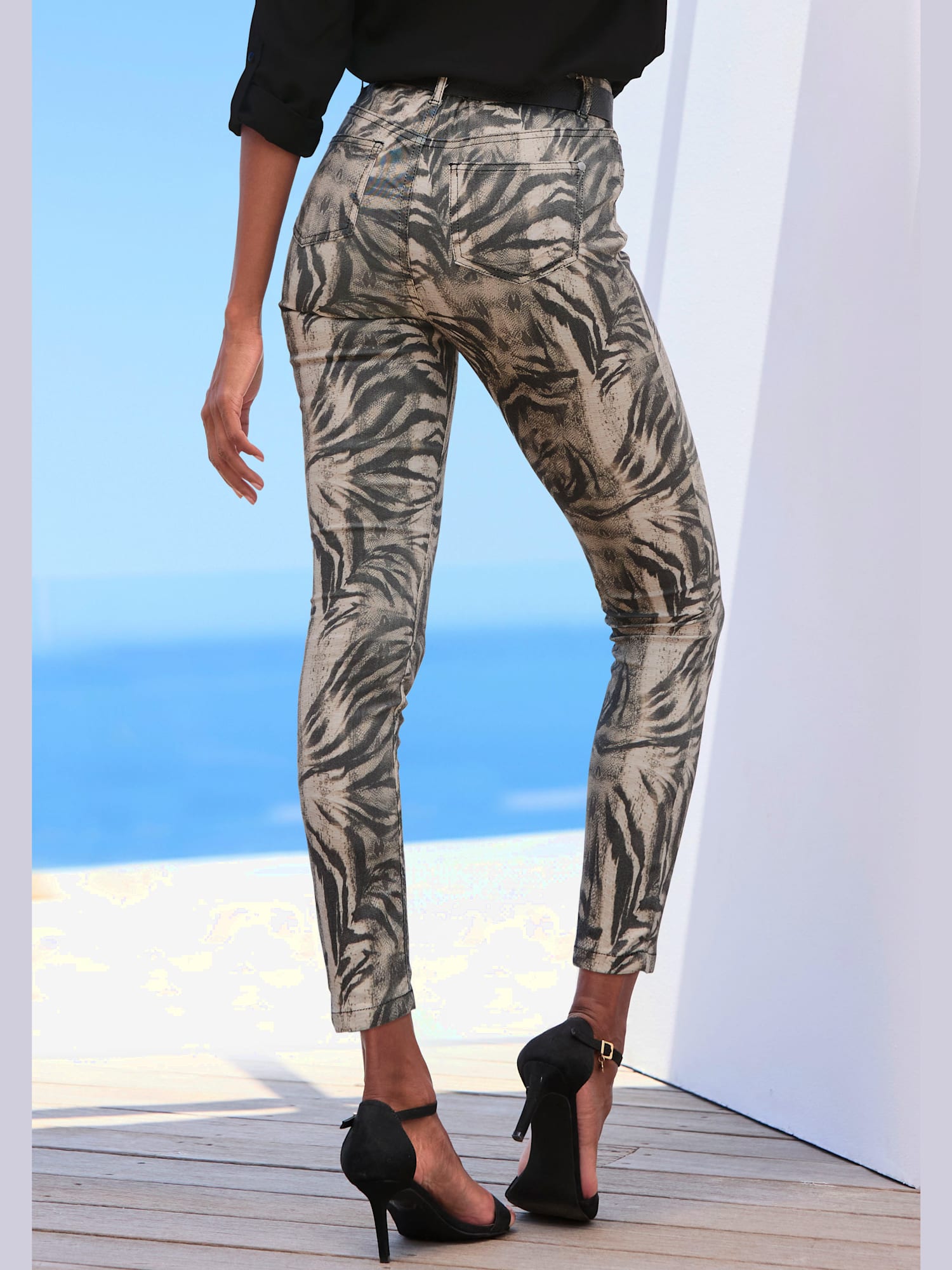 Jegging 7/8 imprimé animal tendance, couleur marron, taille 38, marque LASCANA - helline
