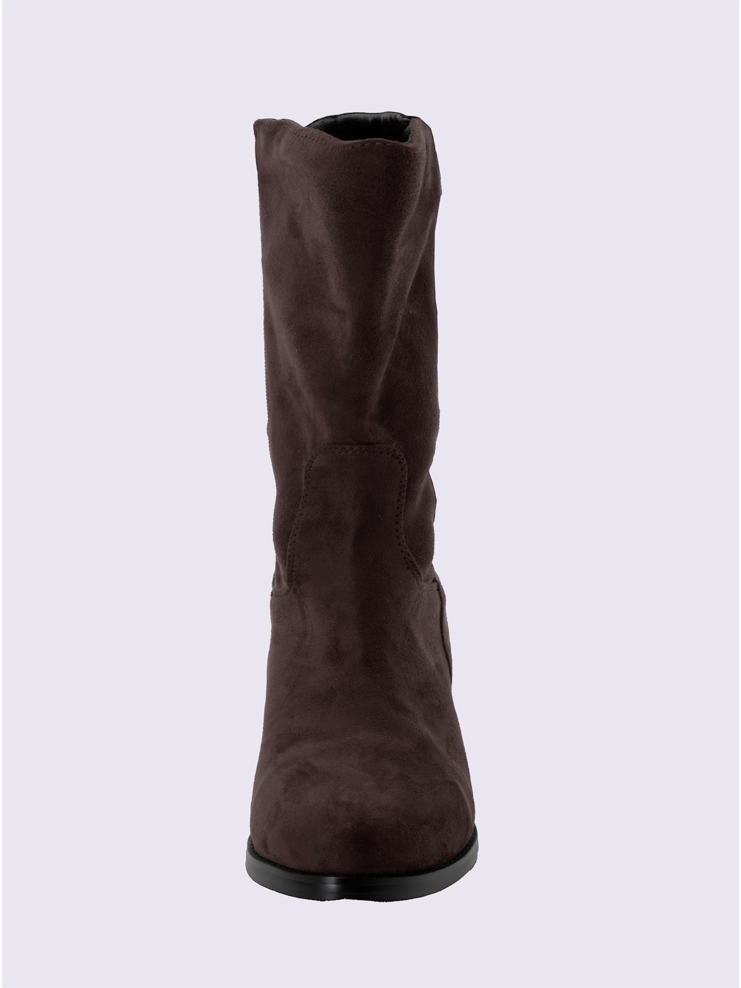 Bottes pour jambe large, XXL, couleur : marron foncé uni, taille 43, marque Sheego, 100% Polyuréthane - helline