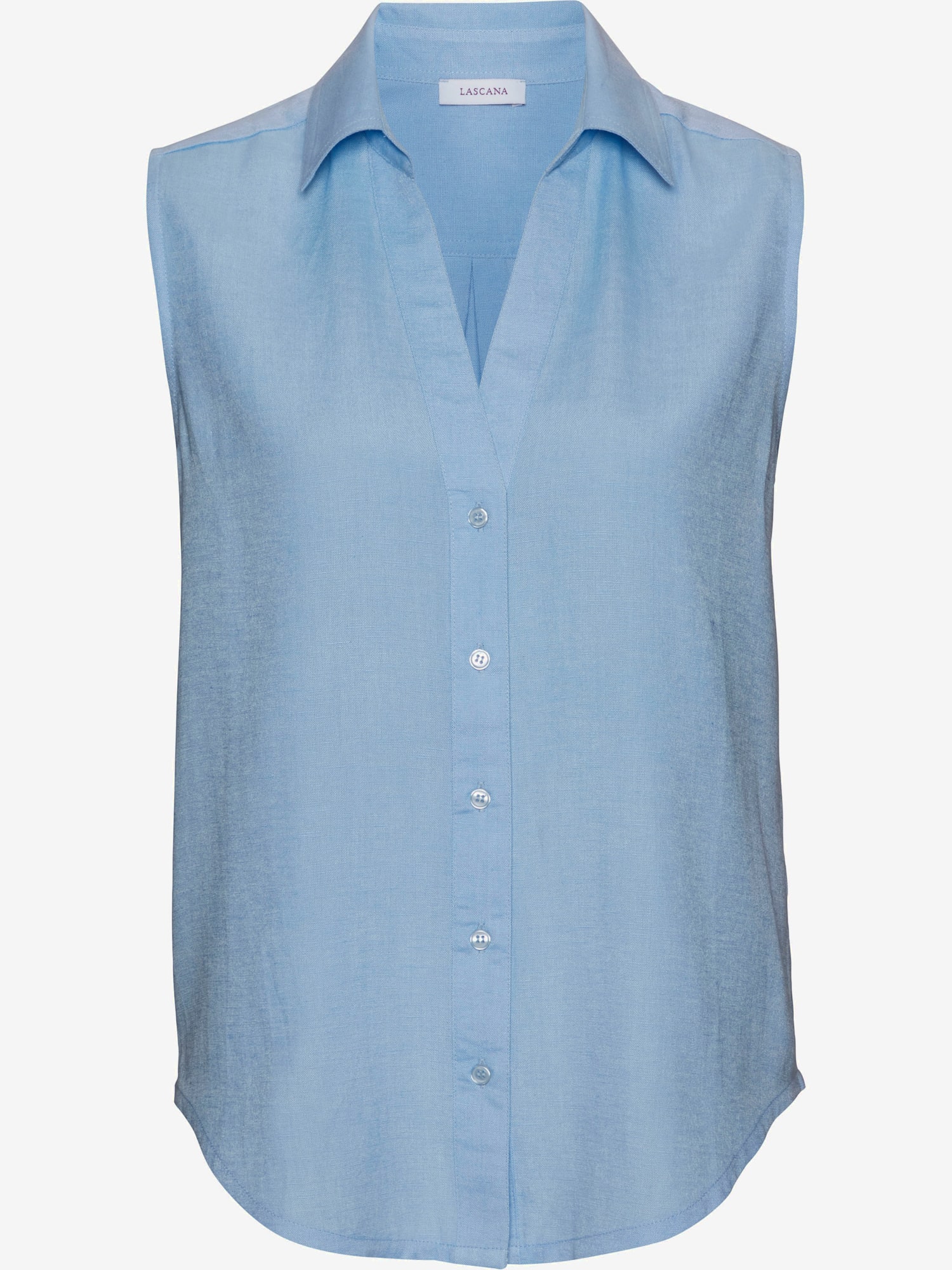 Débardeur col chemisier classique, couleur bleu, taille 46, marque LASCANA - helline