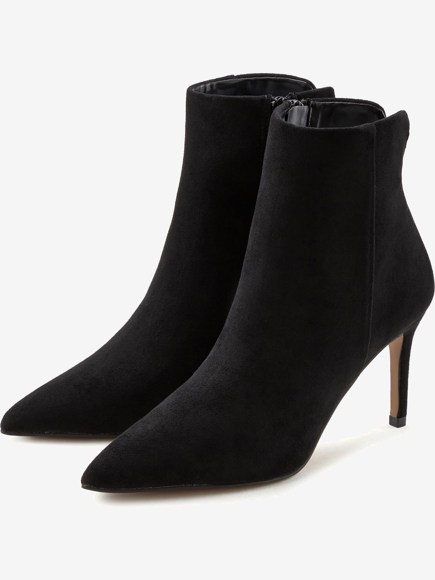 Bottines à talon haut talon aiguille féminin à la hauteur agréable, noir uni, taille 40, LASCANA - helline