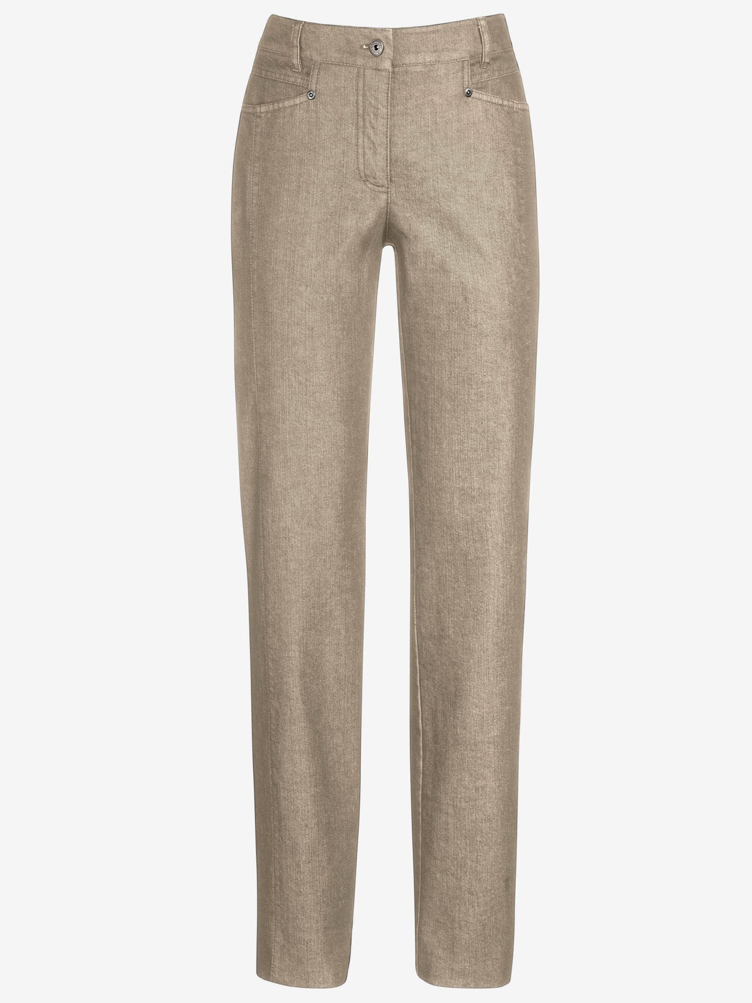 Jean droit effet ventre plat, couleur couleur ivoire, taille 50, marque Cosma - helline