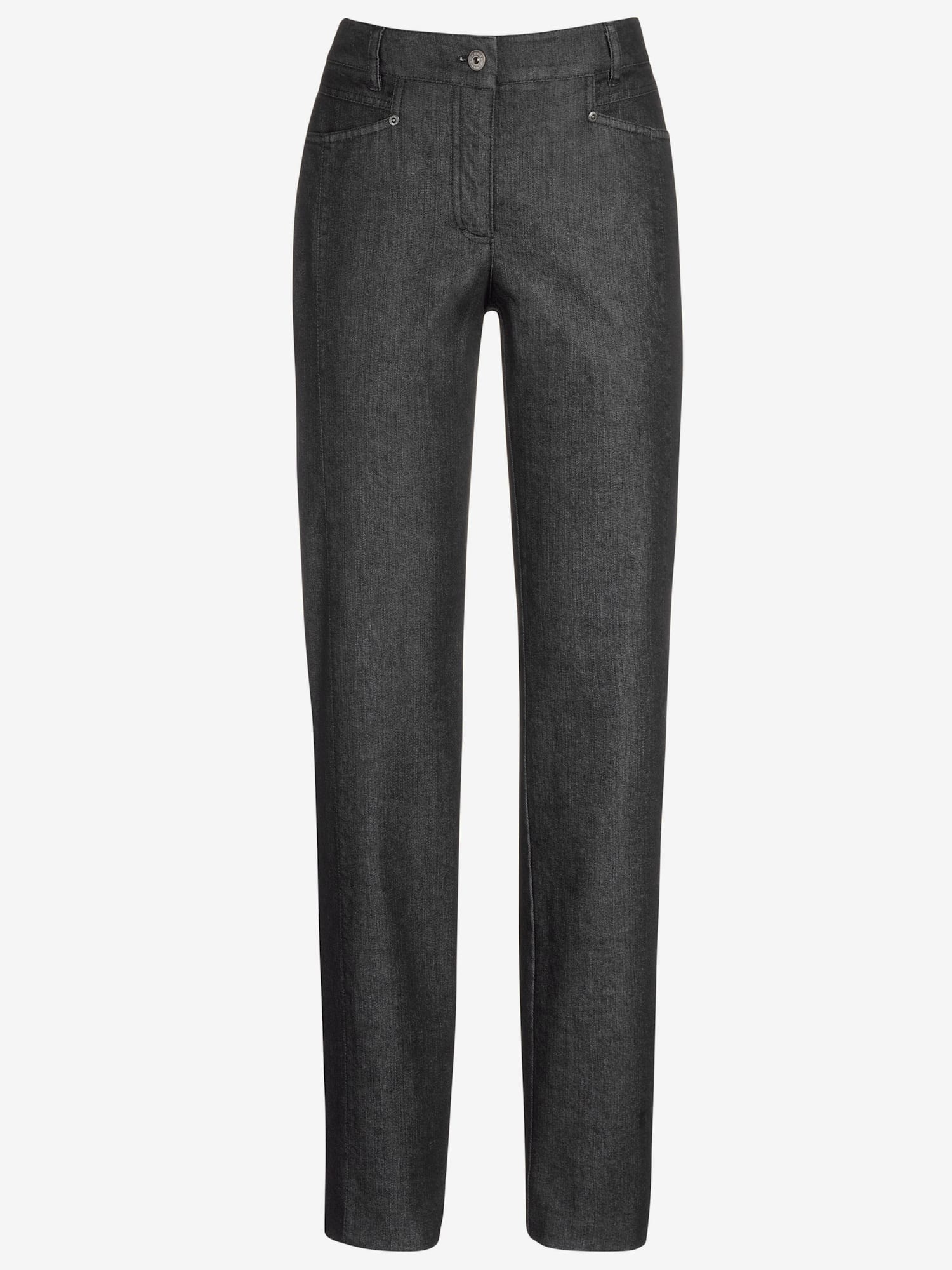 Jean droit effet ventre plat, couleur noir, taille 48, marque Cosma - helline
