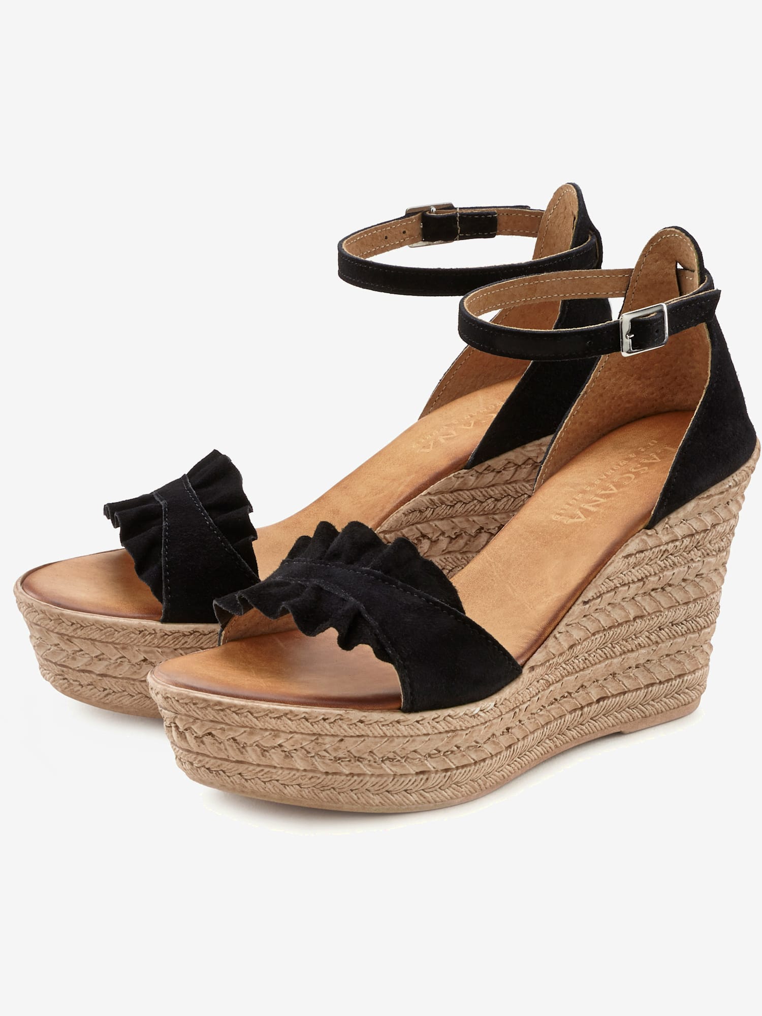 Sandales talon confortable, couleur noir, taille 35, marque LASCANA - helline