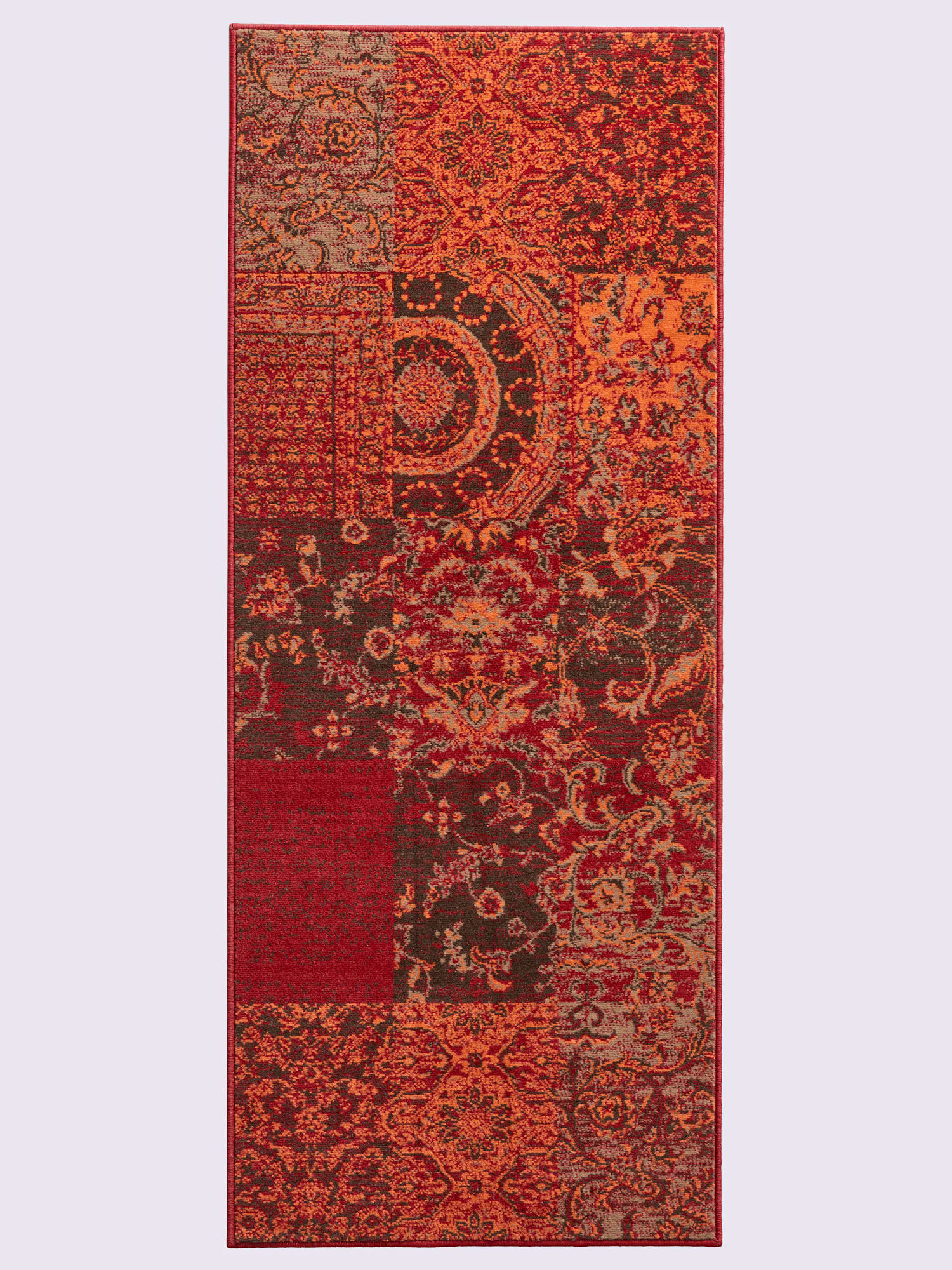 Tapis tissage mécanique, couleur : orange foncé uni, taille 60x110 cm, marque helline home, 100% Polypropylène - helline