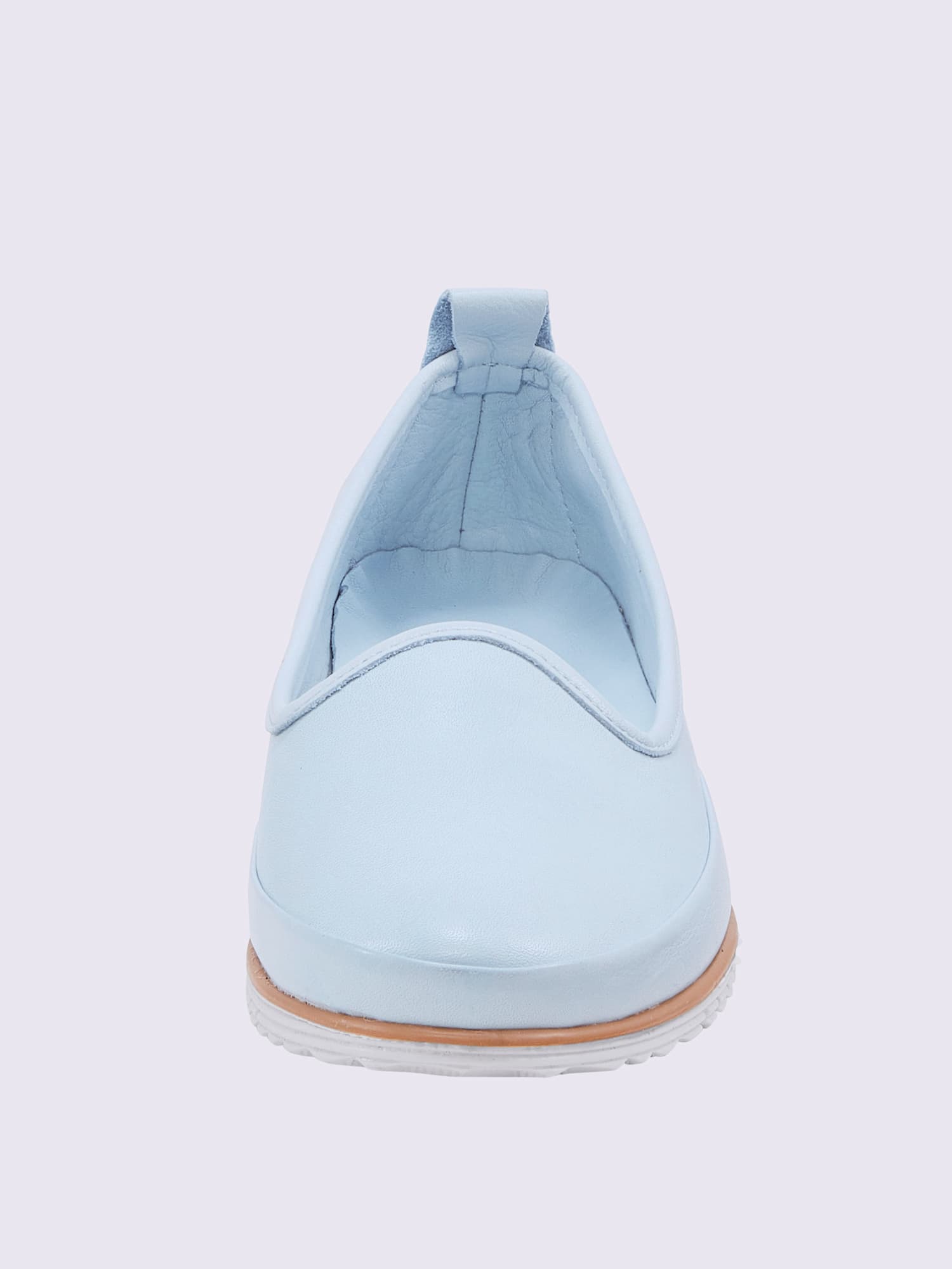 Trotteurs semelle intérieure amovible en cuir, bleu clair uni, taille 41 - helline