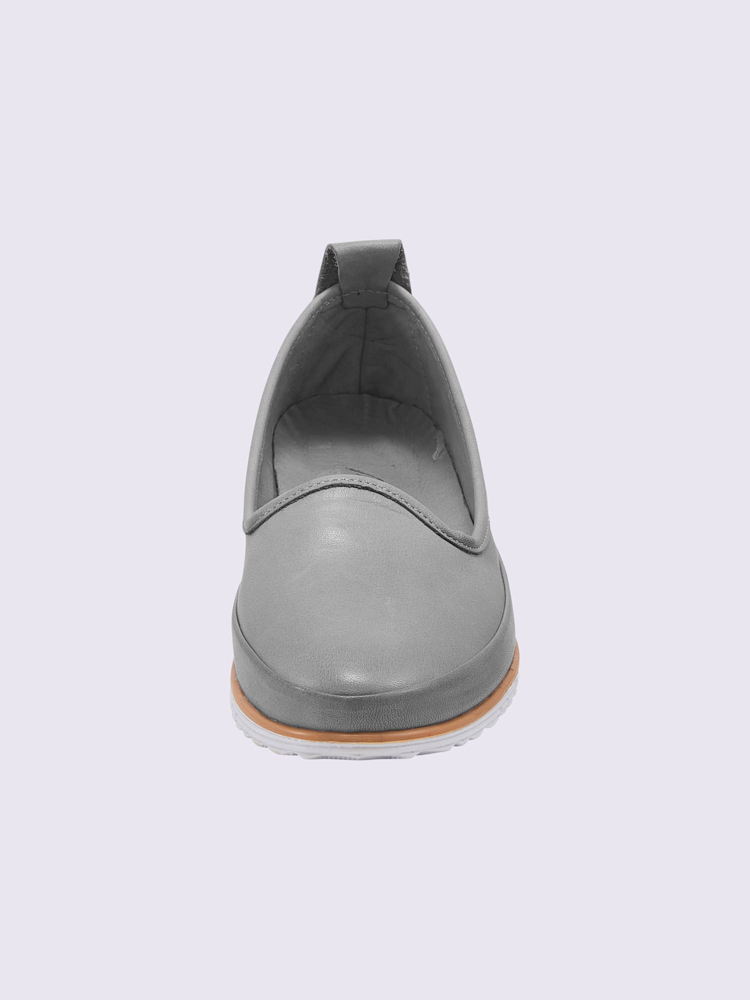 Trotteurs semelle intérieure amovible en cuir, gris clair uni, taille 38 - helline