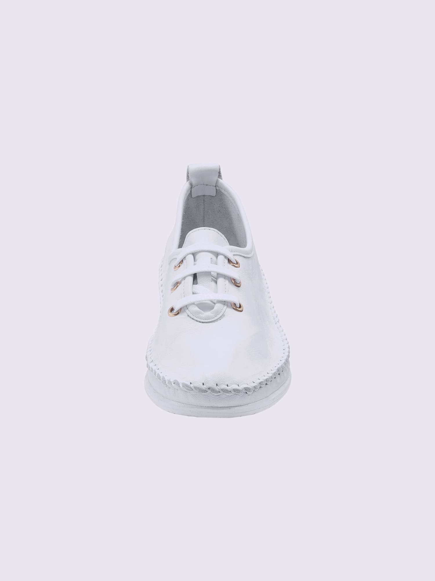 Chaussures à lacets cuir nappa de vache, couleur blanc, taille 40 - helline