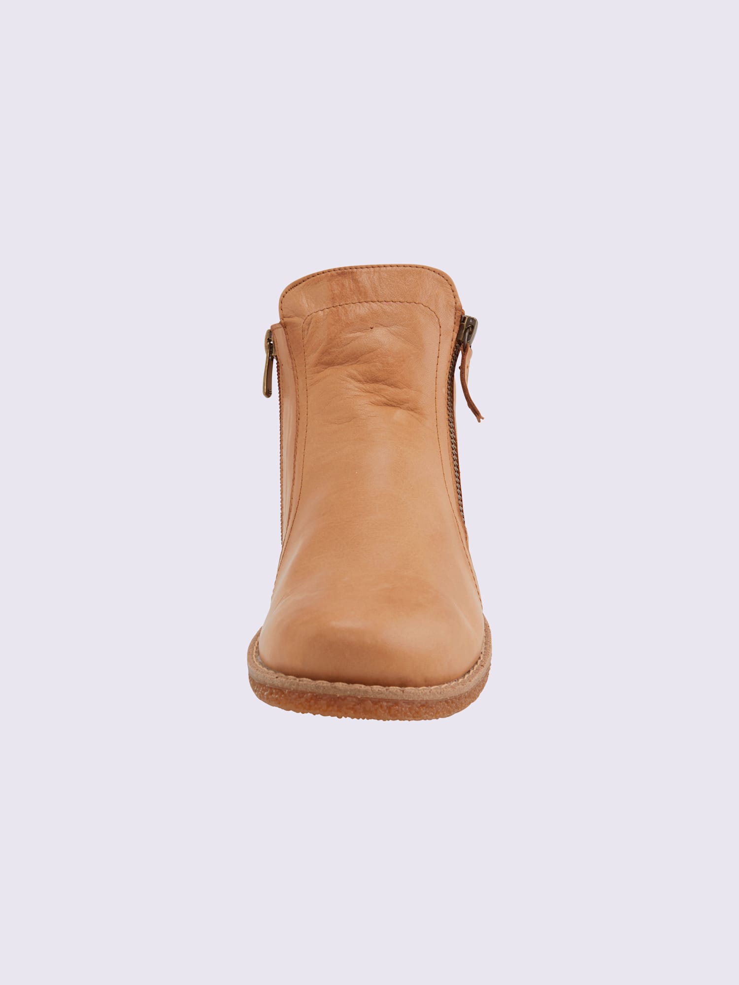 Bottines cuir nappa de vache, couleur marron, taille 37 - helline