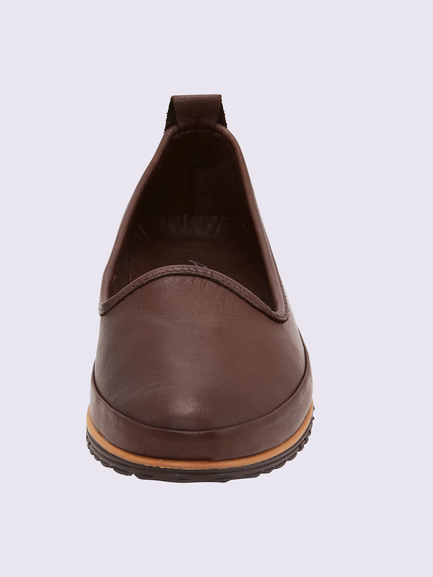 Trotteurs semelle intérieure amovible en cuir, marron foncé uni, taille 36 - helline