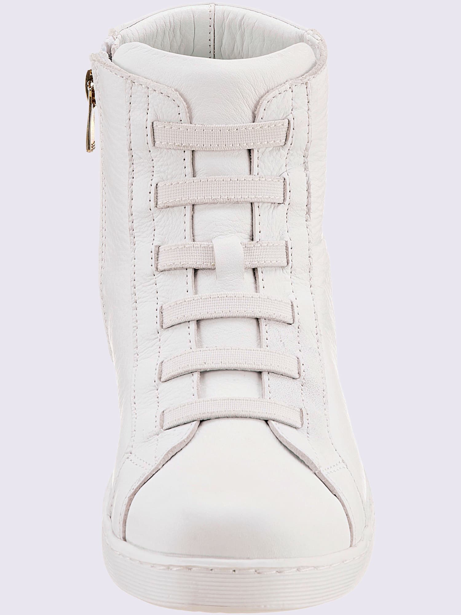 Bottine courte cuir nappa de vache, blanc uni, taille 41 - helline