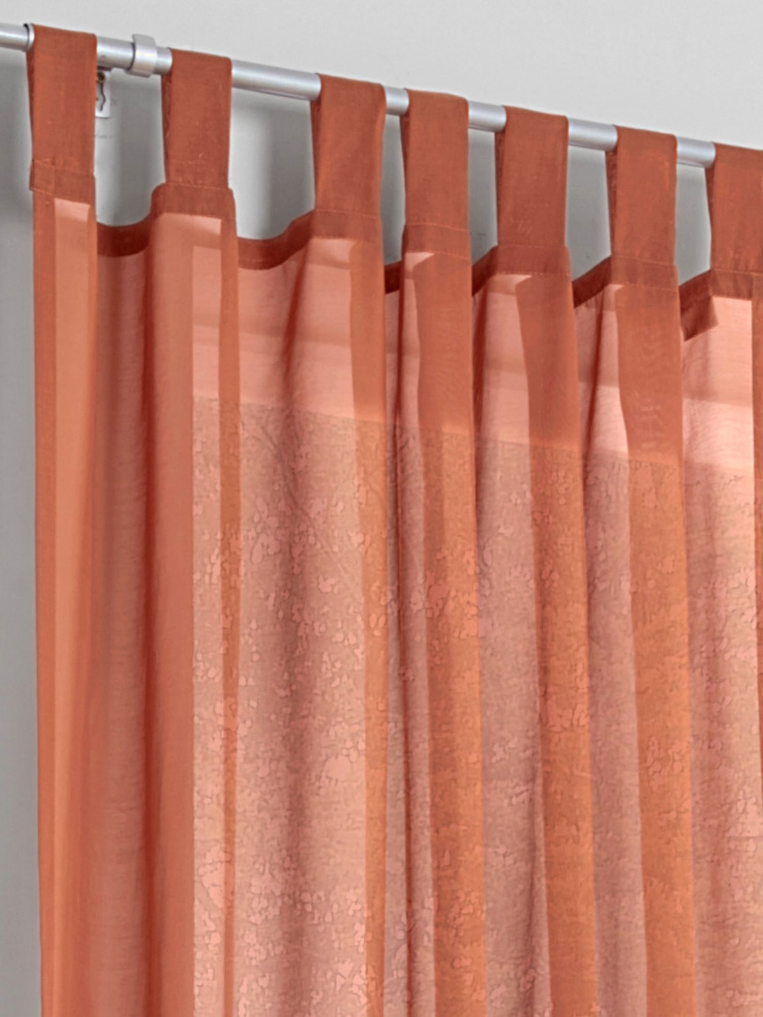 Rideaux, Passants, couleur : orange foncé uni, taille 175x140 cm, marque helline home, 100% polyester - helline