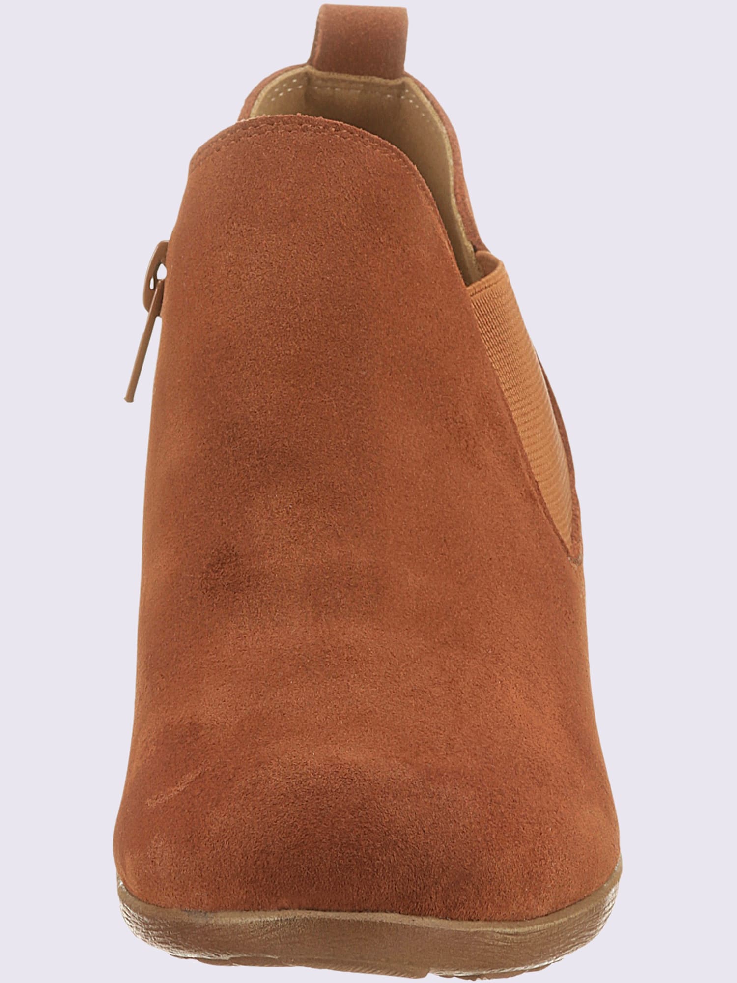 Bottines cuir velours de vache., couleur orange, taille 37 - helline