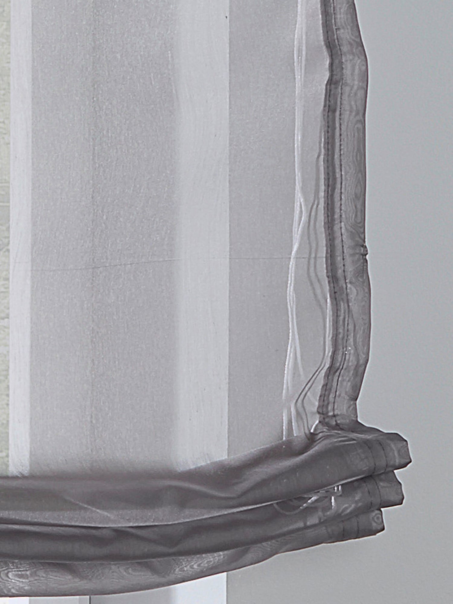 Store-bateau matière polyester légèrement transparente et structurée, couleur gris, taille 140x60 cm, marque helline home - helline