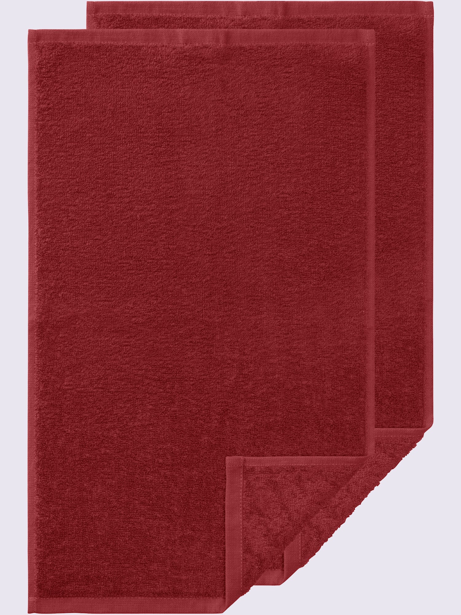 Serviette, couleur : rouge foncé uni, taille 50x100 cm, 2, marque wäschepur, 100% coton - helline
