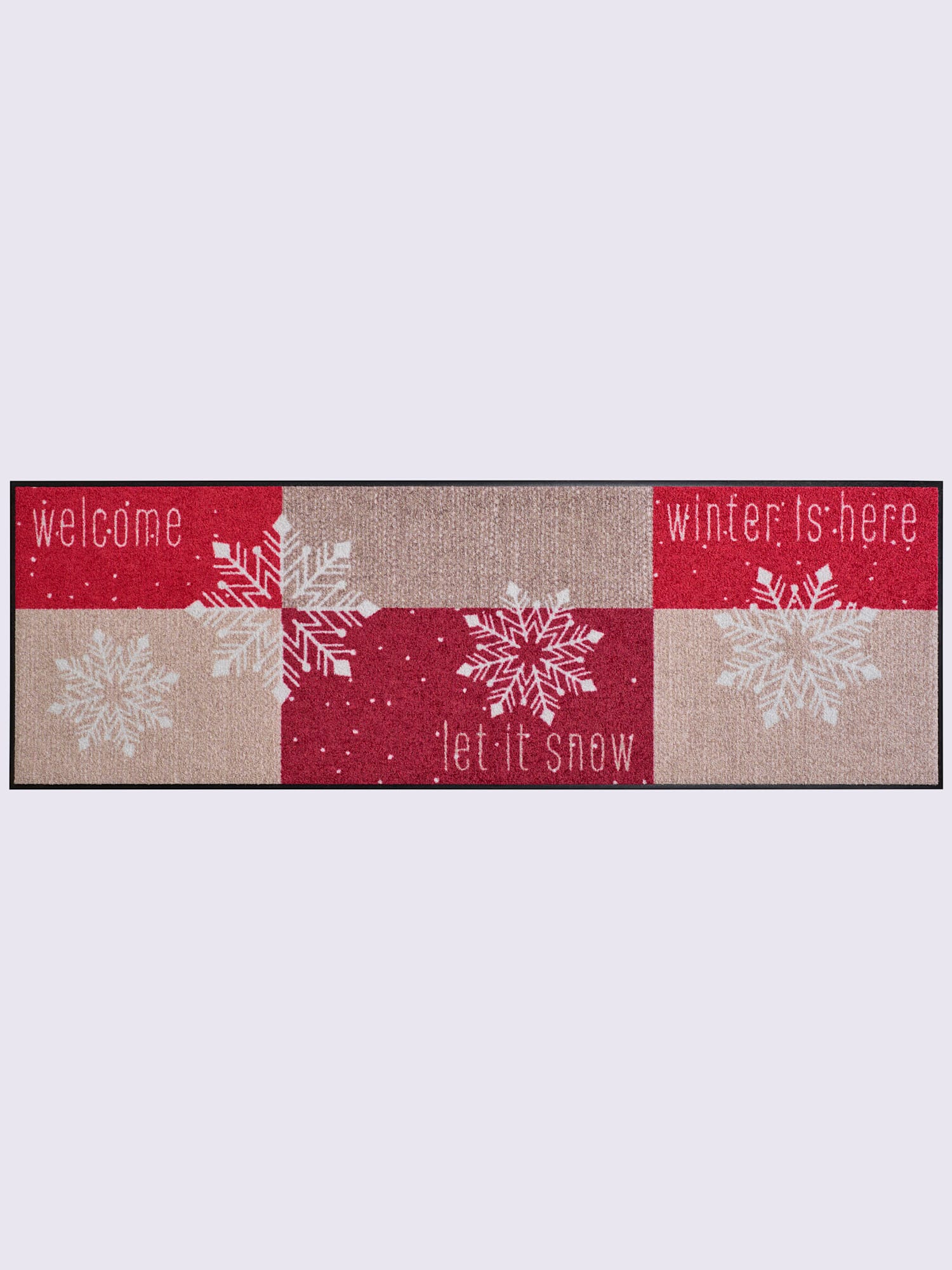 Paillasson pour intérieur et zone extérieure couverte, couleur : rouge moyen à motifs, taille 30x75 cm, marque helline home, 100% polyamide - helline
