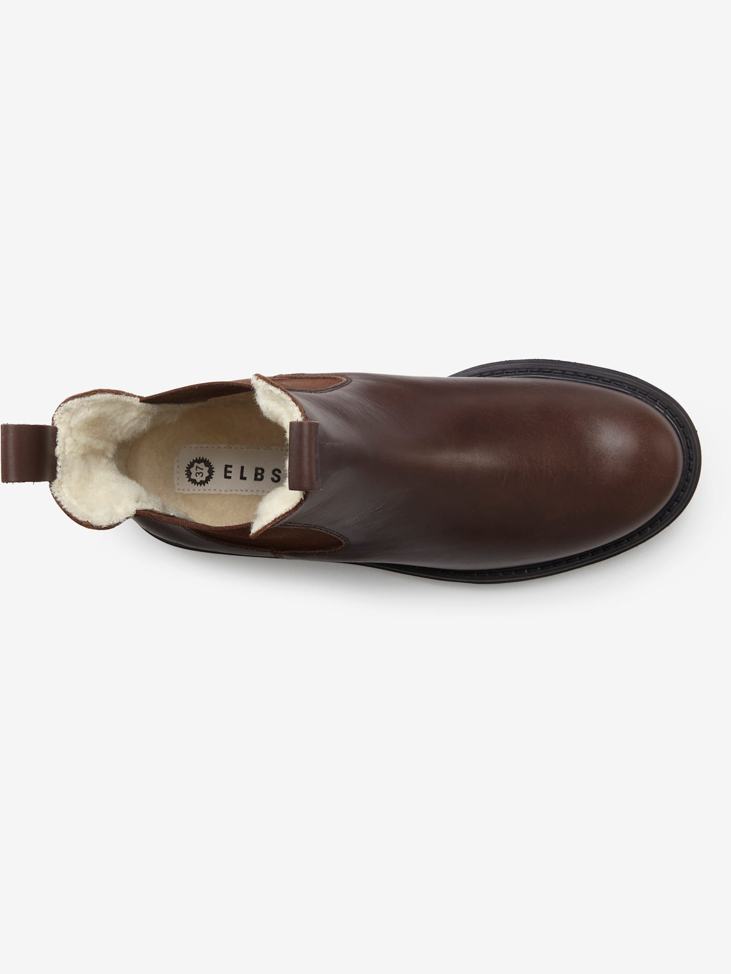 Bottines d'hiver en cuir de qualité avec doublure chaude toute douce, couleur marron, taille 37, marque Elbsand - helline